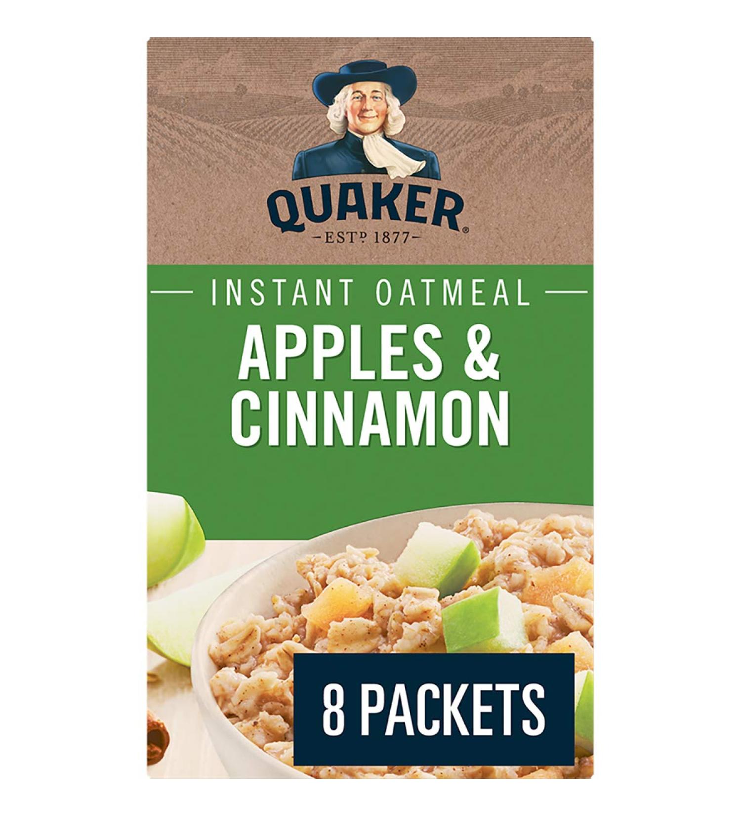 Quaker Apples & Cinnamon Instant Oatmeal 8 Packets 264g Apples & Cinnamon 264 g (Pack of 1) - Buy Online on GoSupps.com