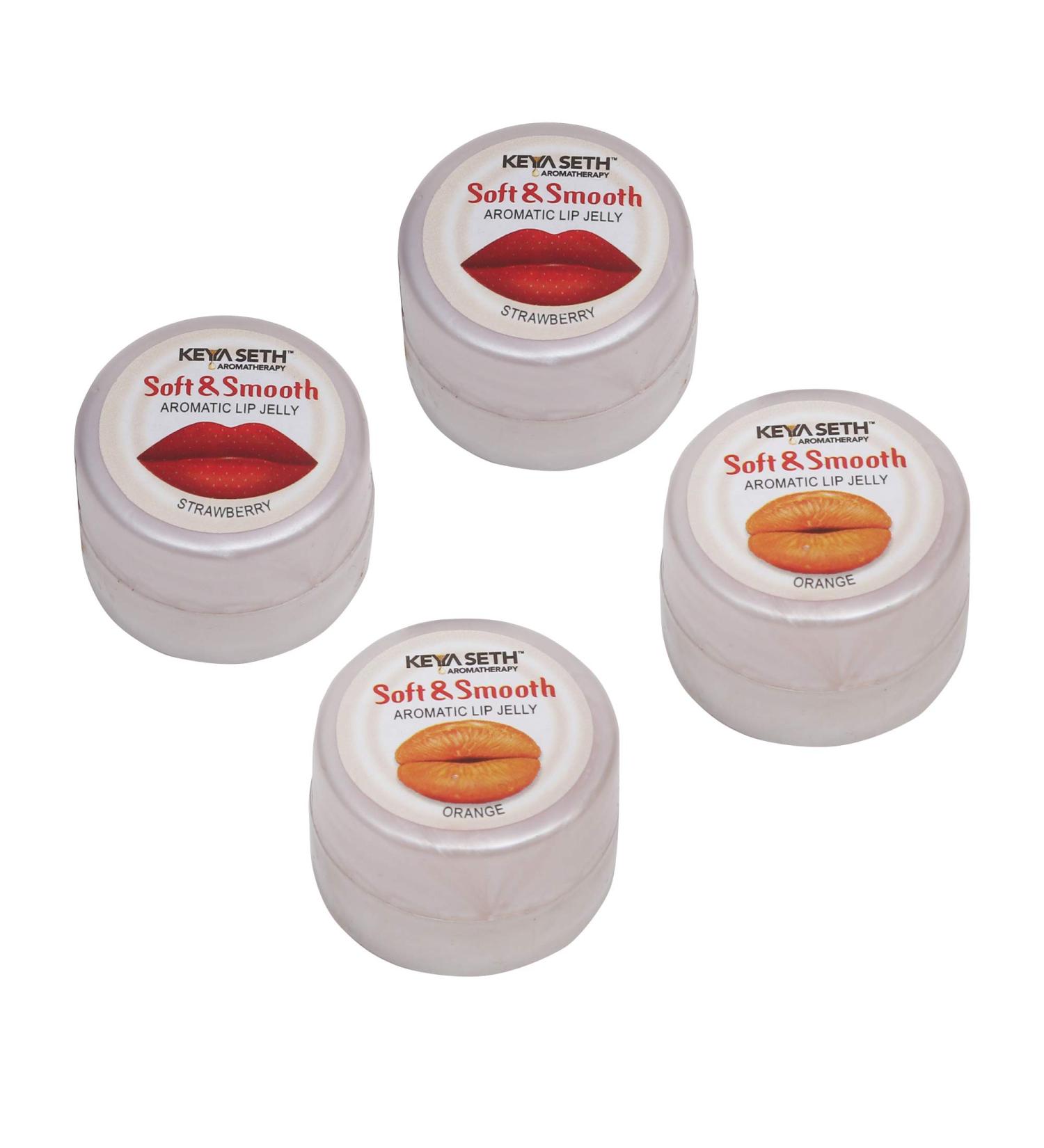 Buy Keya Seth Aromatherapy Soft & Smooth Lip Jelly Combo Pack - Strawberry & Orange (5gm X4) | Hydrating Aromatic & International Shipping Available - Buy Online on GoSupps.com