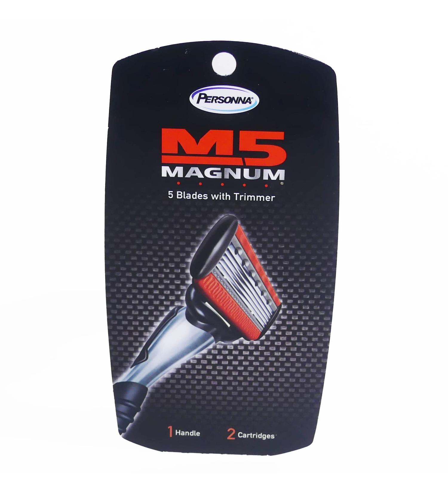 Buy Personna M5 Magnum System Handle with Tray & 2 Refill Cartridges - International Shipping Available - Buy Online on GoSupps.com