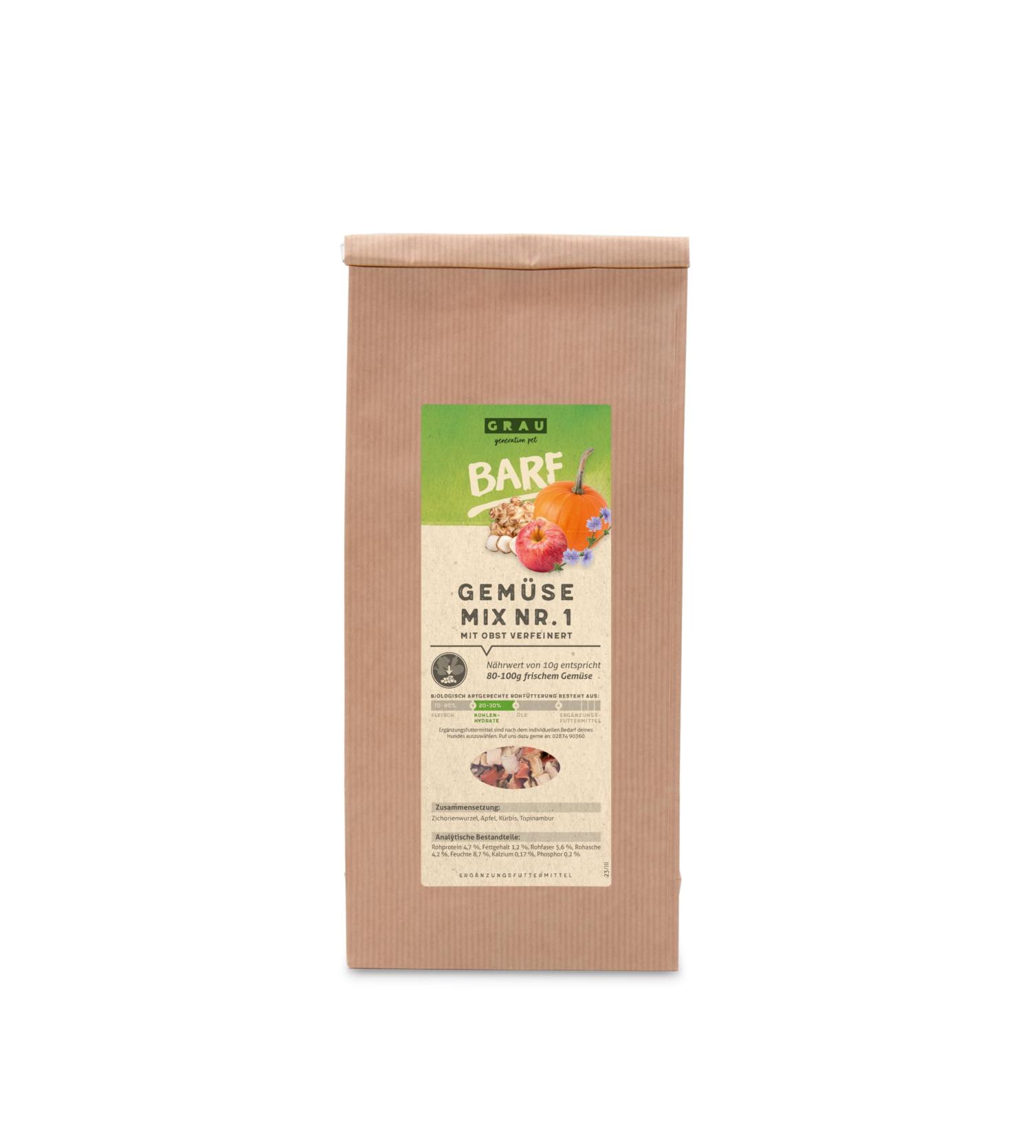 GRAU - the original - Dried vegetables for BARFing for dogs - Vegetable Mix No. 1 (1 x 500 g) - Buy Online on GoSupps.com