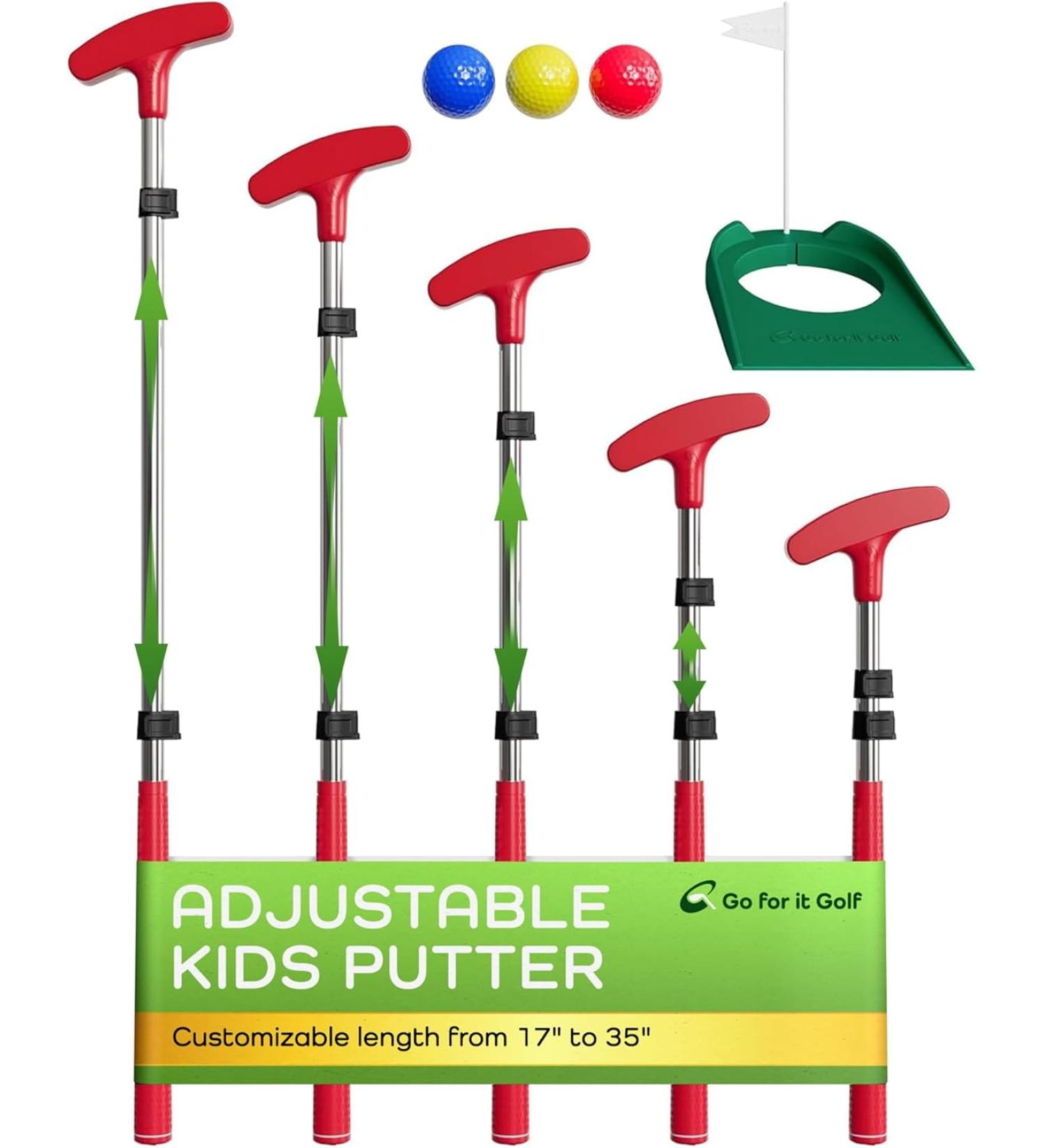 Adjustable Junior Mini Golf Putter for Kids | Extendable Shaft | Right & Left Hand | Red - Buy Online on GoSupps.com
