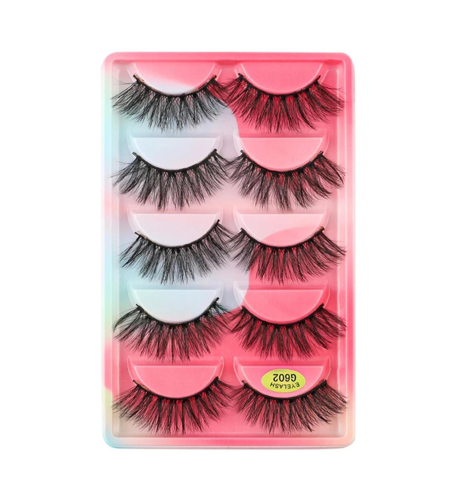 UAMOU Lashes 10/20/50/100 Boxes Mink Eyelashes 5 Pairs Natural False Eyelashes Thick Fluffy Faux Cils Lashes In Bulk G6 Cheerfully (Color : G602CS Size : 20 boxes) - Buy Online on GoSupps.com