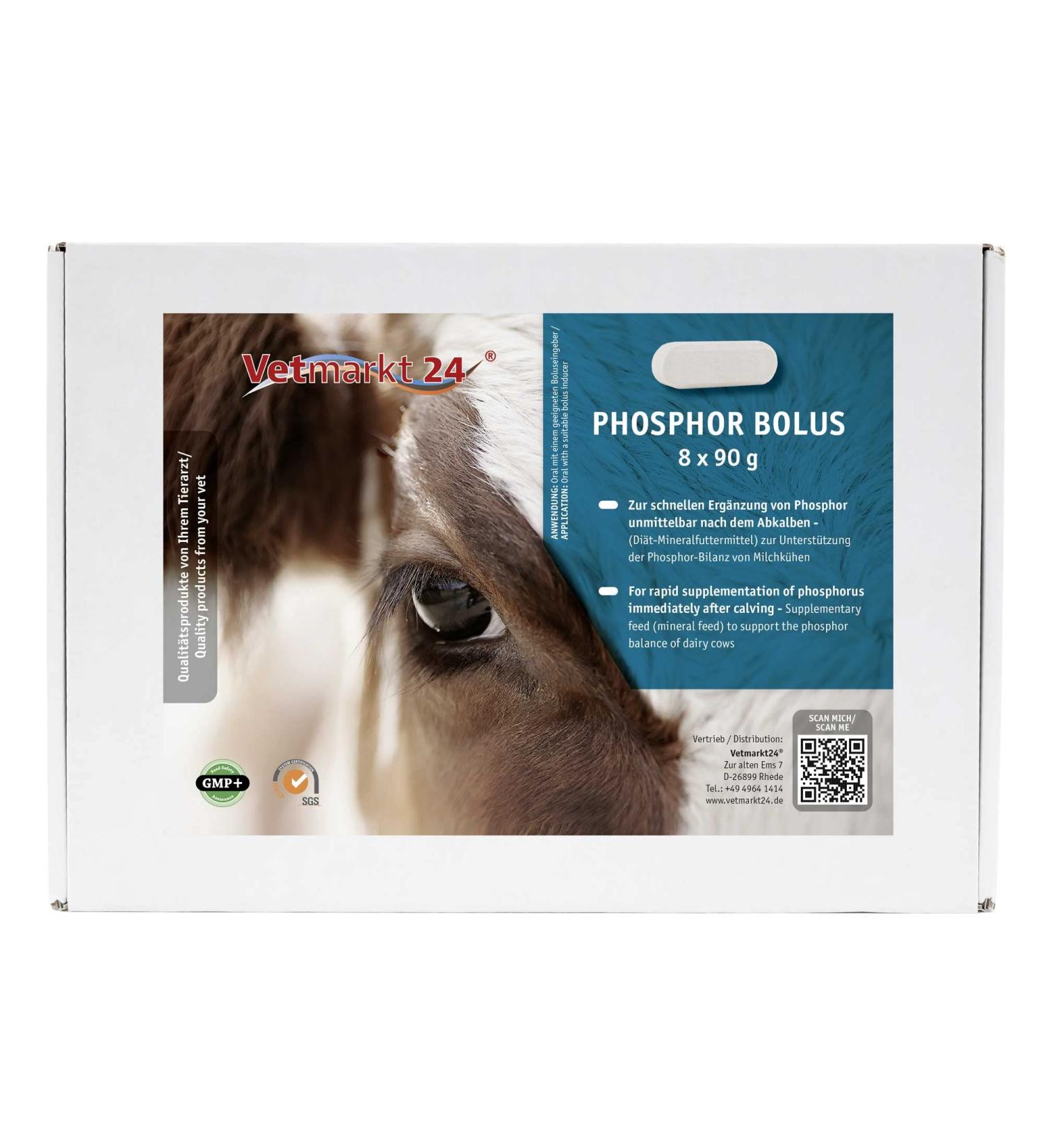 Vetmarkt24 Bolus PHOSPHOR in pack of 8 to support the phosphoric footprint of dairy cows - Buy Online on GoSupps.com