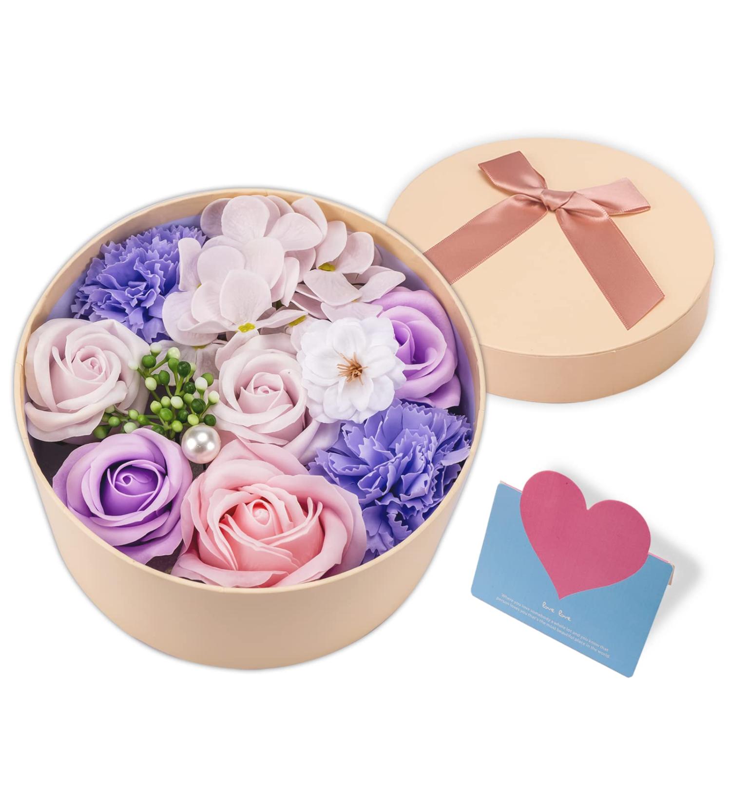Buy Floral Scented Rose Soap Petals - Luxurious Body Soap Gift Set for Women in Pink & Purple Box | Perfect for Birthdays Valentine s Day Thanksgiving & Christmas - Buy Online on GoSupps.com