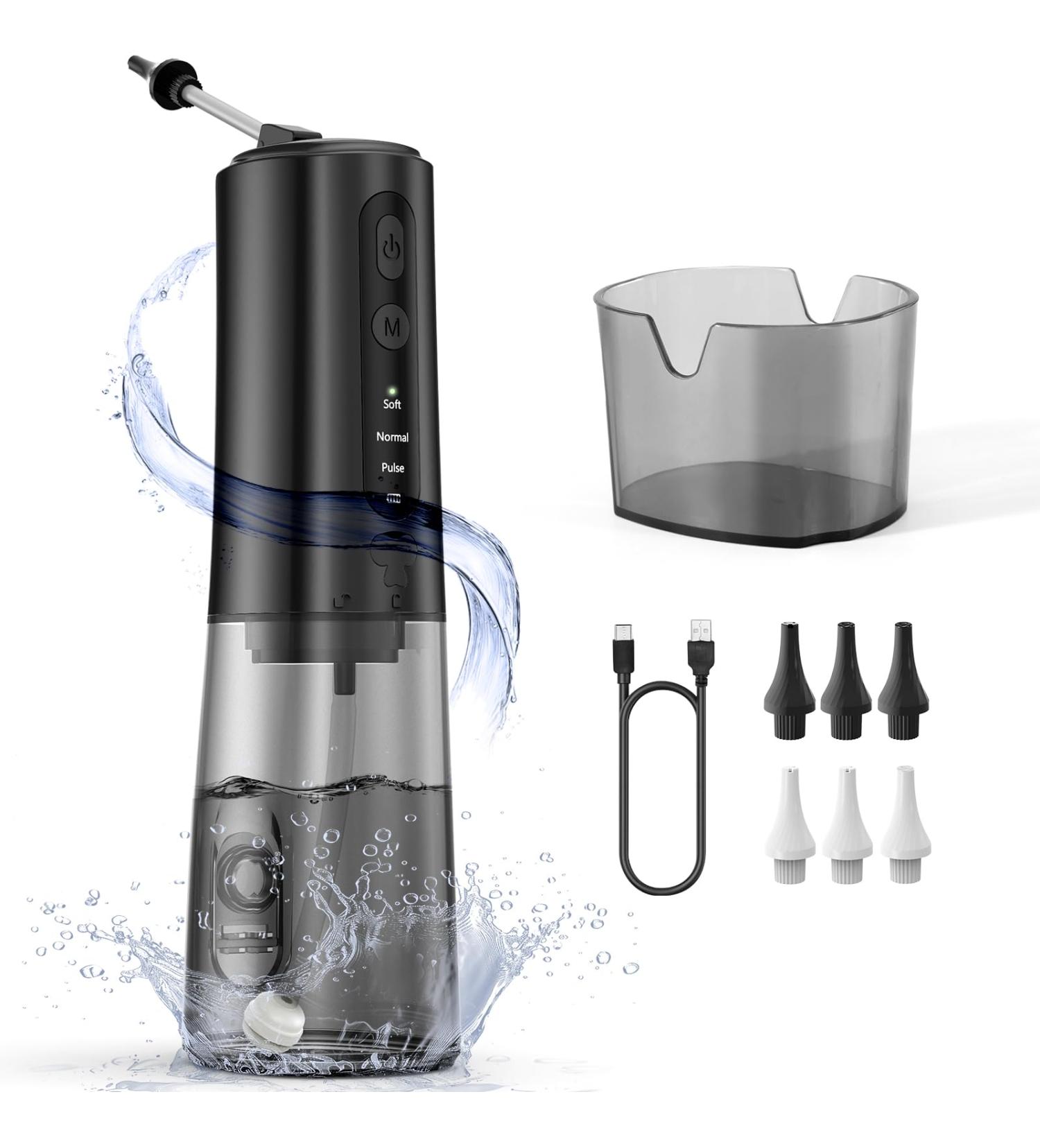 Ear Wax Removal Kit - Water Powered Ear Cleaner with 6 Reusable Replacement Tips and 3 Water Pressure Modes Safe Electric Ear Wax Removal Tool IPX7 Waterproof USB-C Rechargeable Ebony - Buy Online on GoSupps.com