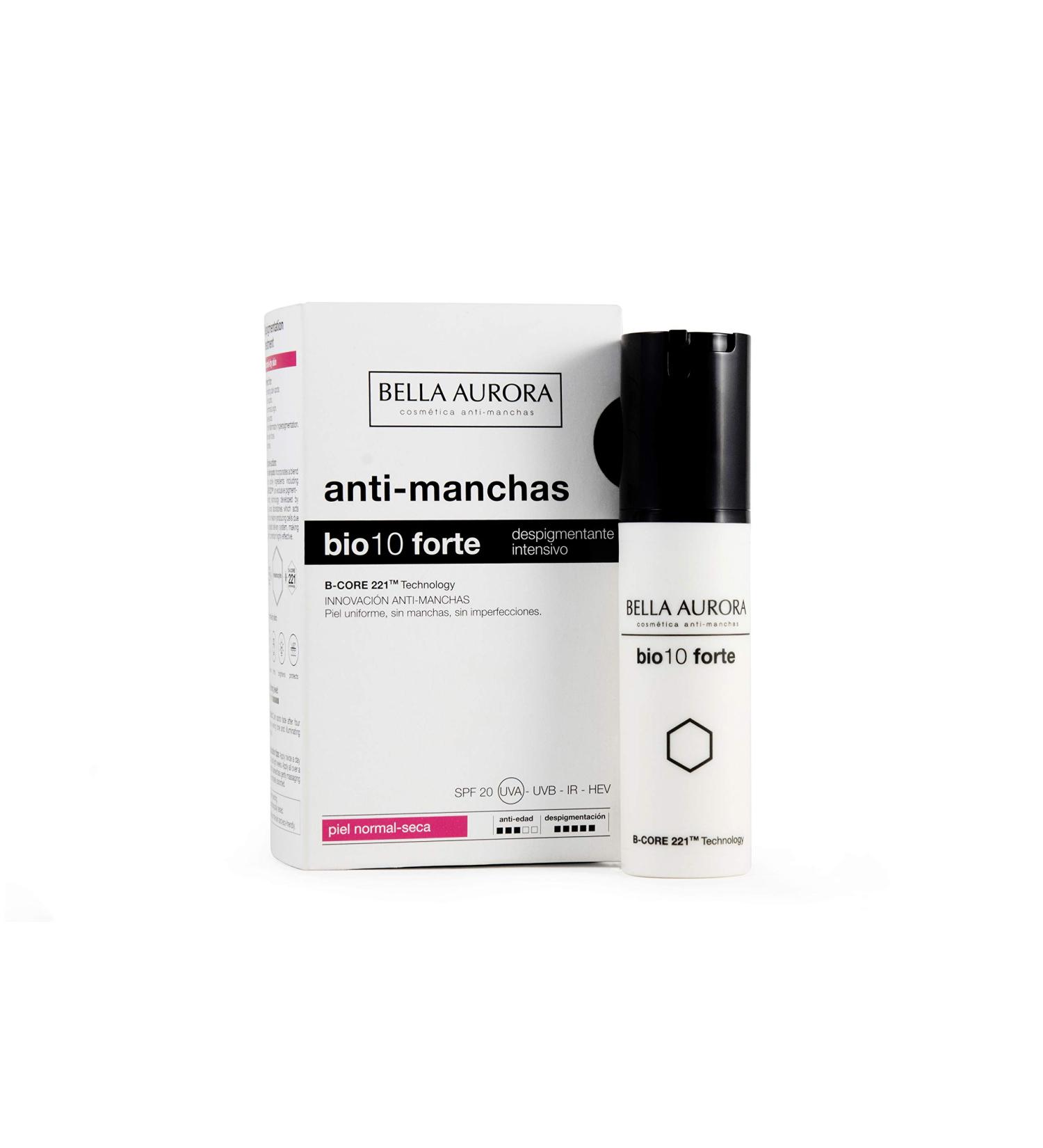 Bella Aurora | Intensive Anti-Dark Spot Treatment | Normal to Dry Skin | 30ml | SPF 20 | Anti-Aging Cream | Facial Skin Depigmentation | Bio10 Forte - Buy Online on GoSupps.com