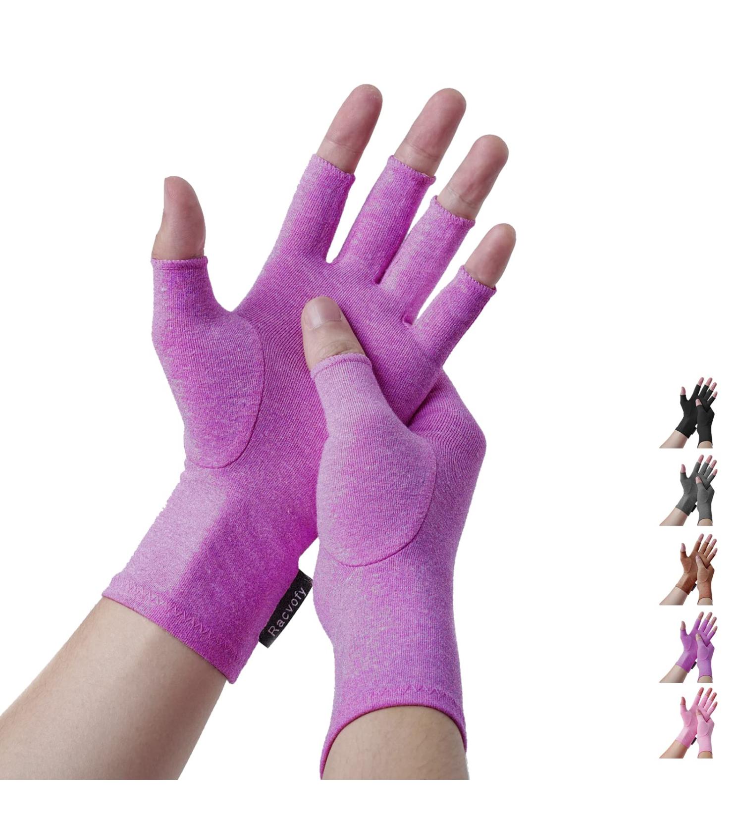 Racvofy Fingerless Arthritis Gloves - Purple Small (1 Pair) | Compression Relief for Arthritis, Rheumatoid, Tendonitis, Carpal Tunnel | Ideal for Daily Work and Computer Typing - Buy Online on GoSupps.com