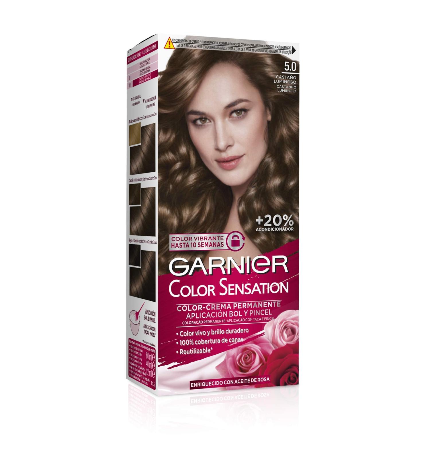 Garnier Color Sensation Dye 5.0 Luminous Chestnut - 200g | Long-Lasting Results - Buy Online on GoSupps.com