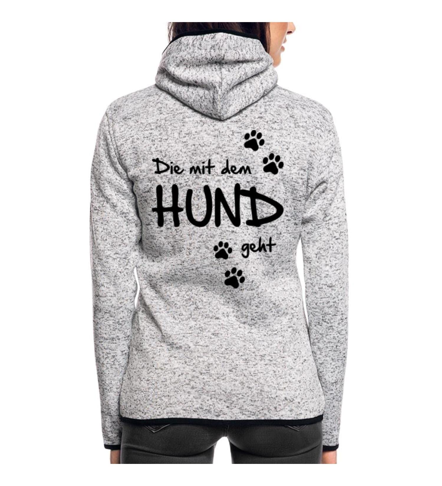 Shop Spreadshirt Women's Hooded Fleece Jacket - Ideal Dog Sports Jacket & Perfect Gift for Dog Owners - Light Gray Mottled - Buy Online on GoSupps.com