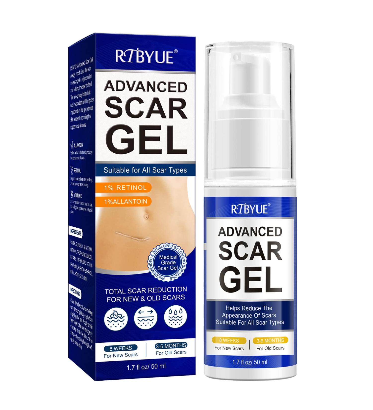 Advance Silicone Scar Gel with Retinol & Vitamin E - 50ML | Effective for C-Section, Keloid & Tummy Tuck Surgery - Buy Online on GoSupps.com