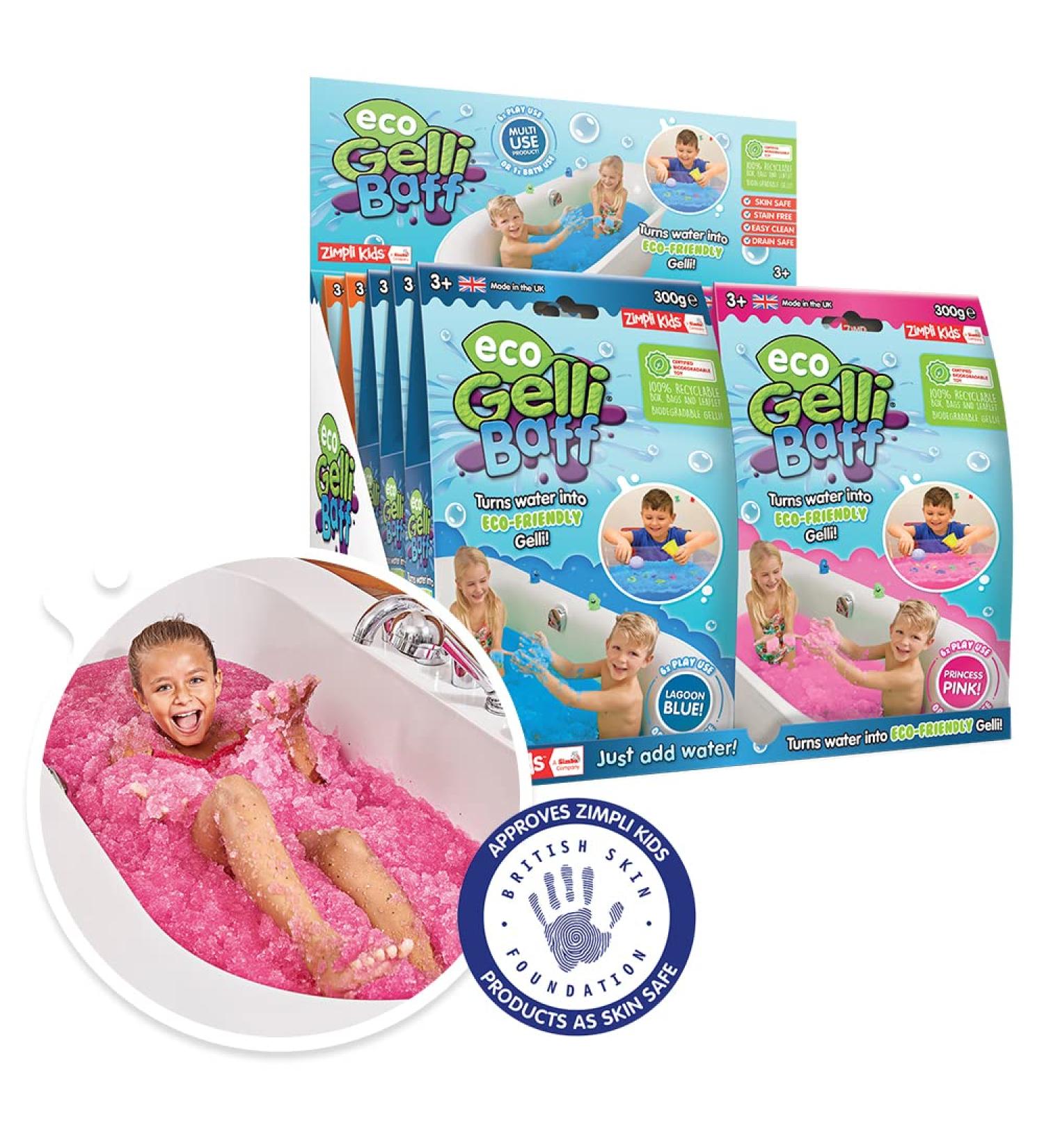 Zimpli Kids Eco Gelli Baff 10-Pack: 6 Green, 2 Red, 2 Blue - Sustainable Children's Bath Toy | Eco-Friendly & Recyclable - Buy Online on GoSupps.com