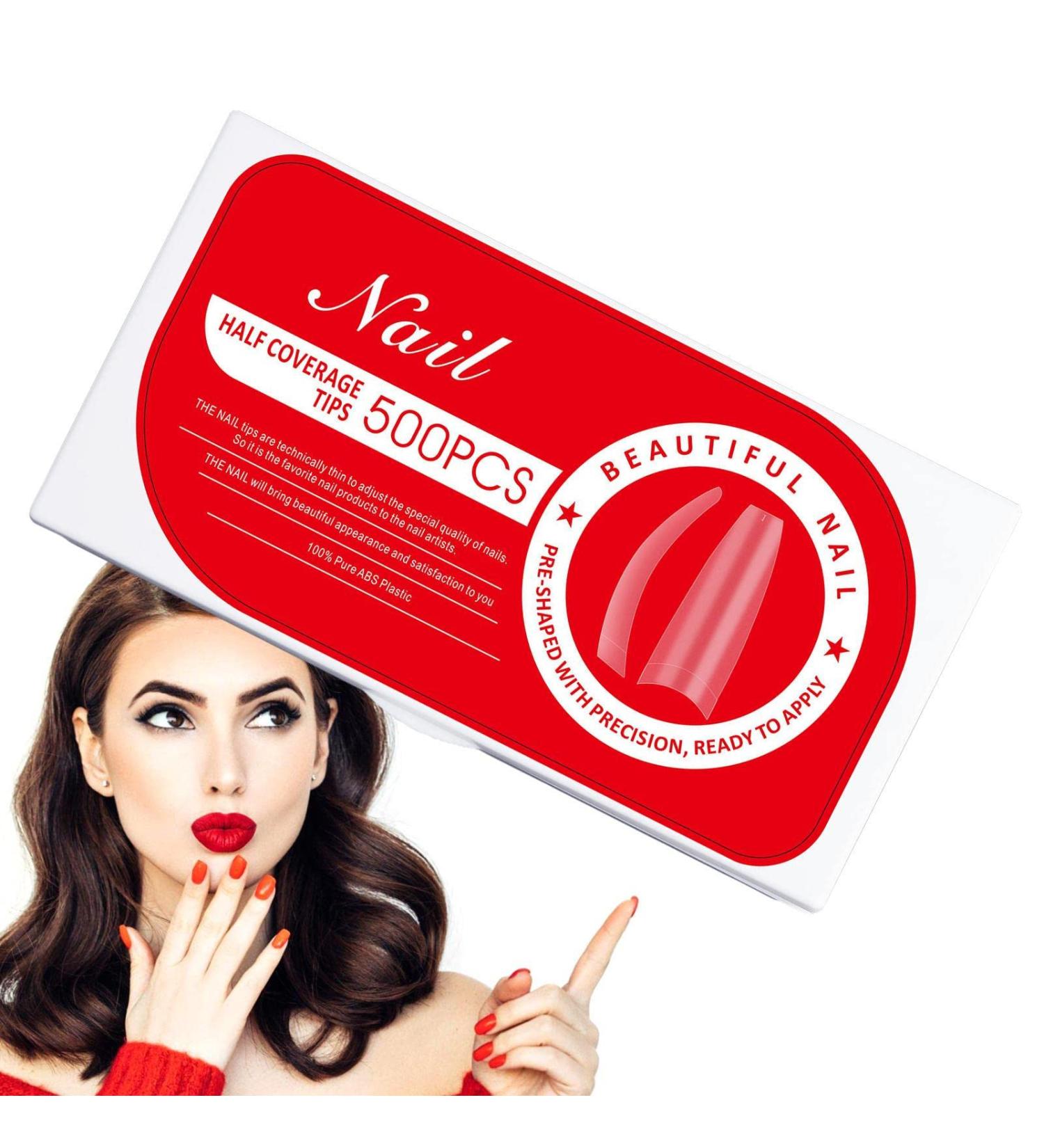 Nail Extension Kit Artificial Gel Extension Nails for Women | Fake Nail Kit Matte Nail Tips Frosted for Manicure Salon 02 - Buy Online on GoSupps.com