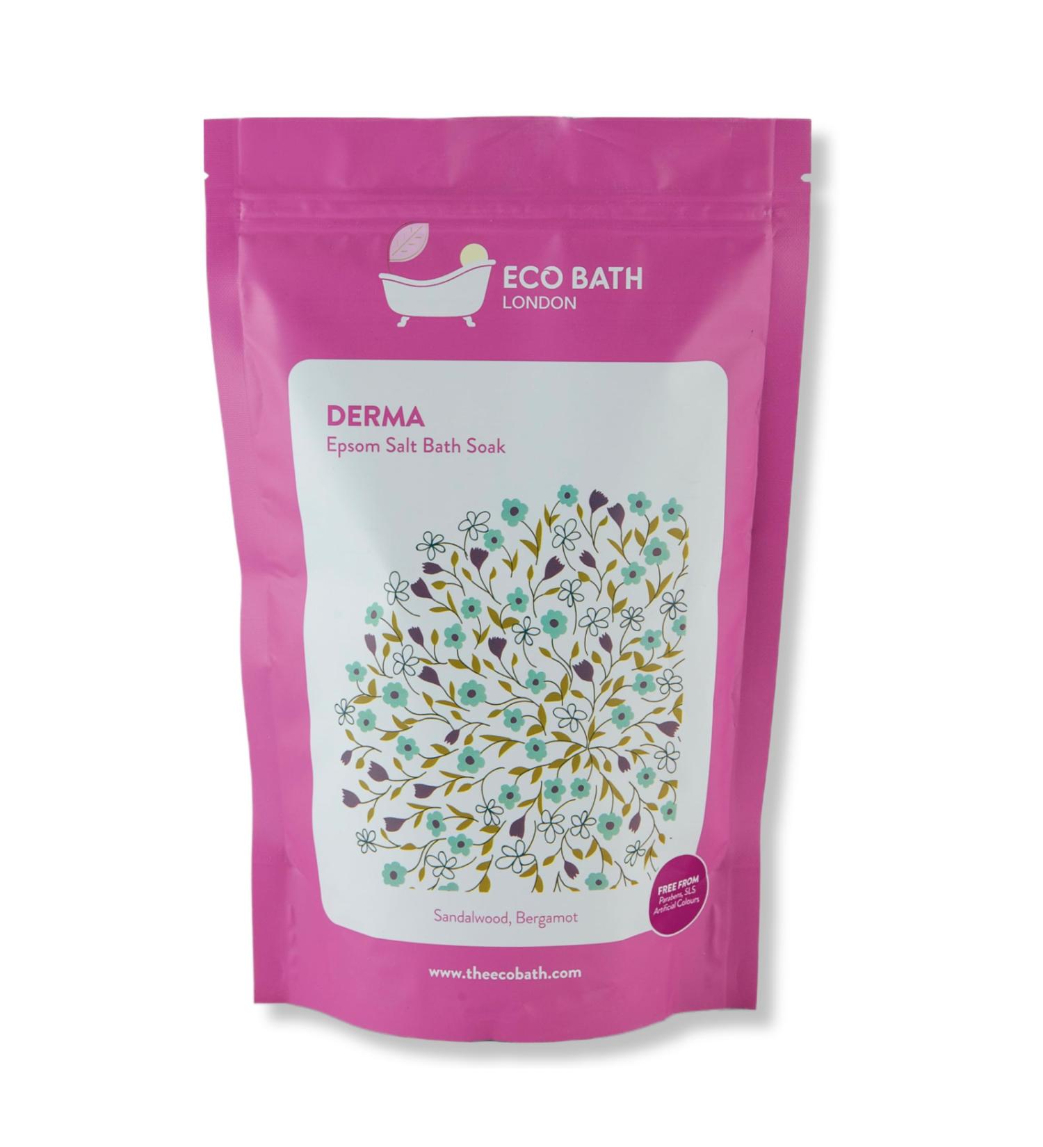 Eco Bath London Derma Bittersalz 500g - Sandalwood & Bergamot Magnesium Bath Salt for Post-Workout Relaxation - Buy Online on GoSupps.com