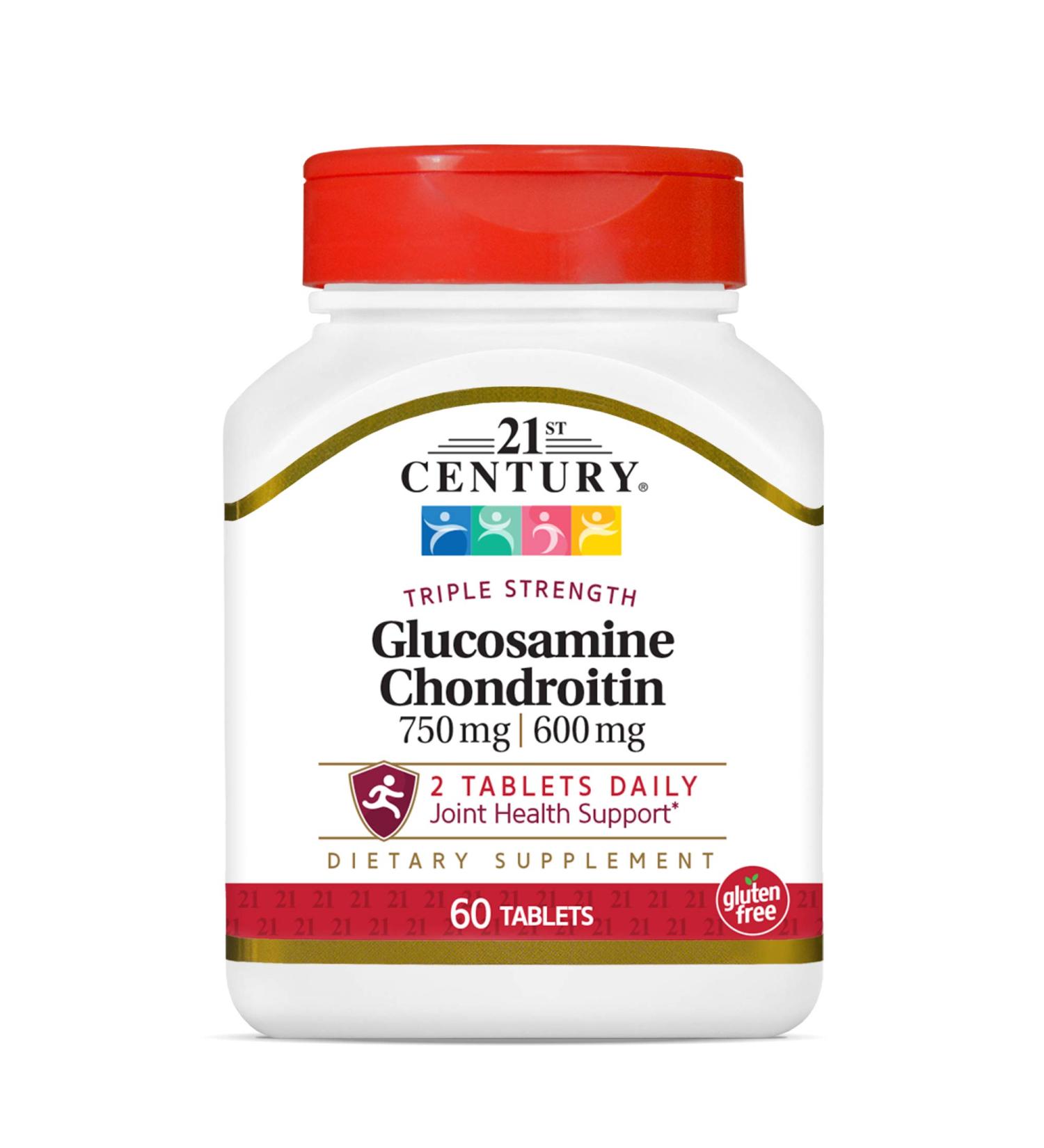 21st Century Glucosamine Chondroitin Triple Strength 750mg 60 Tablets - Joint Health Supplement - Buy Online on GoSupps.com