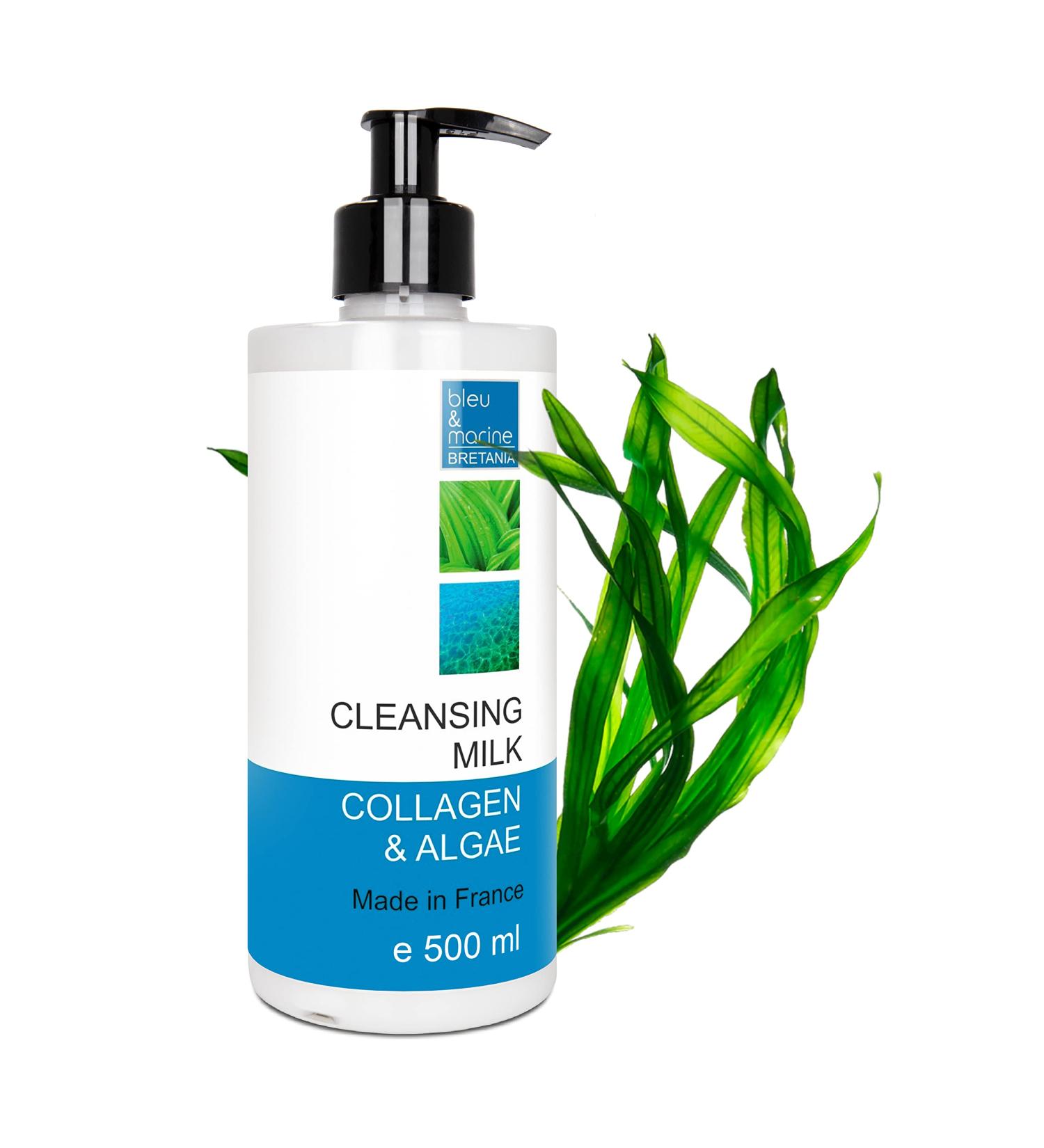 Bleu & Marine Bretania Collagen & Algae Cleansing Milk 500ml - Makeup Remover & Pre-Cleanser - Buy Online on GoSupps.com