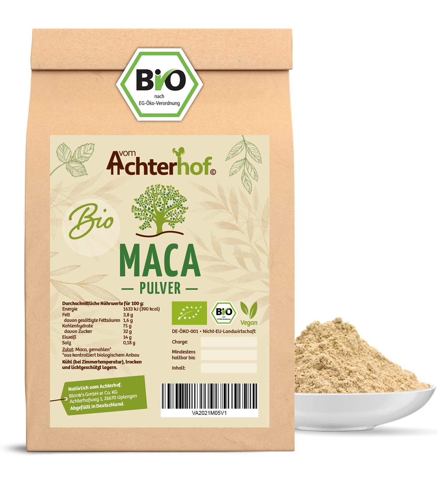 Buy Organic Maca Powder 500g | 100% Pure Maca from Peru | vom-Achterhof - International Shipping Available - Buy Online on GoSupps.com
