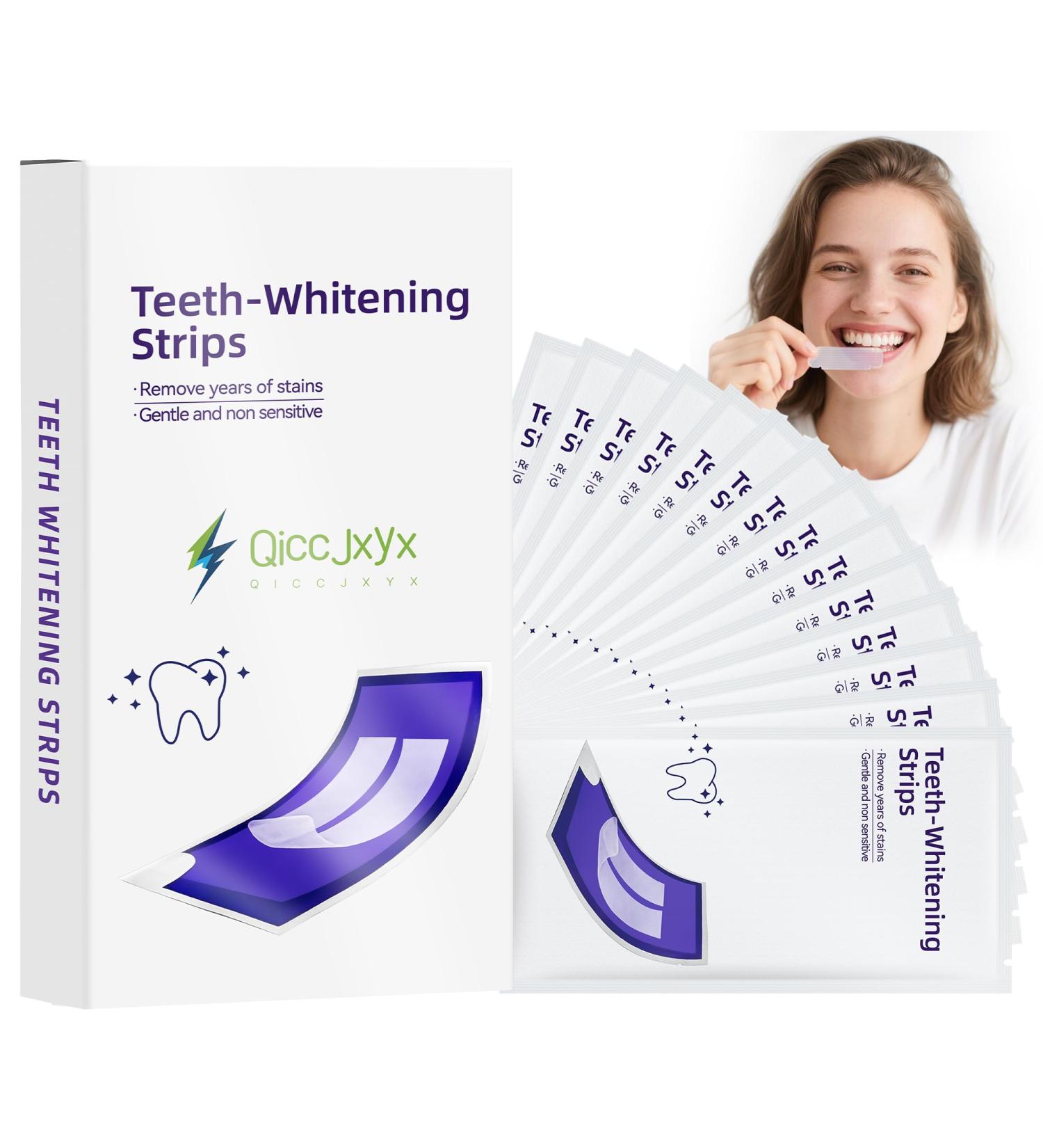 QICCJXYX 14-Day Whitening Stripst Sensitive Teeth Whitener Mild and Non-irritating Deep Stains Removal Nstant Teeth Whitening Without The Harm Peroxide Free(28PCS) - Buy Online on GoSupps.com