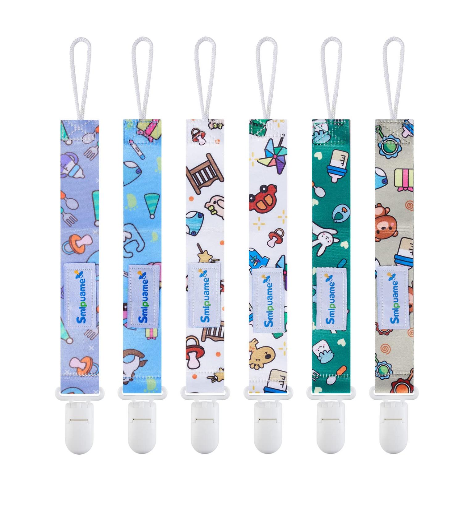 Buy Smlpuame Baby Pacifier Chain Set - 6 BPA-Free Clips for Boys & Girls | Durable Fabric Dummy Clips for Most Pacifiers & Teething Toys - Buy Online on GoSupps.com
