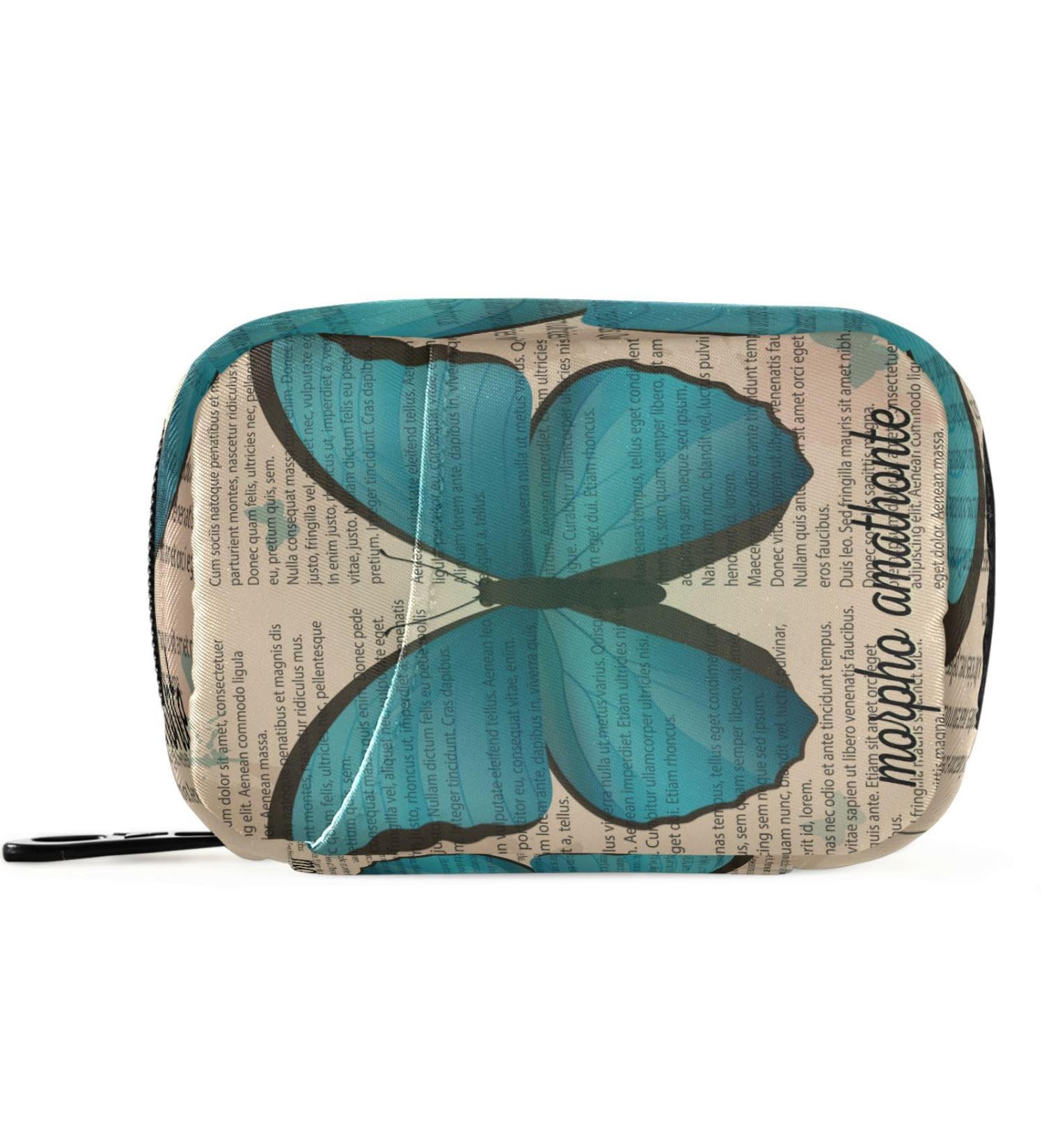Pfrewn 7-Day Pill Organizer Case - Vintage Blue Butterfly Travel Pouch for Vitamins & Supplements - Portable Weekly Medicine Holder - Buy Online on GoSupps.com