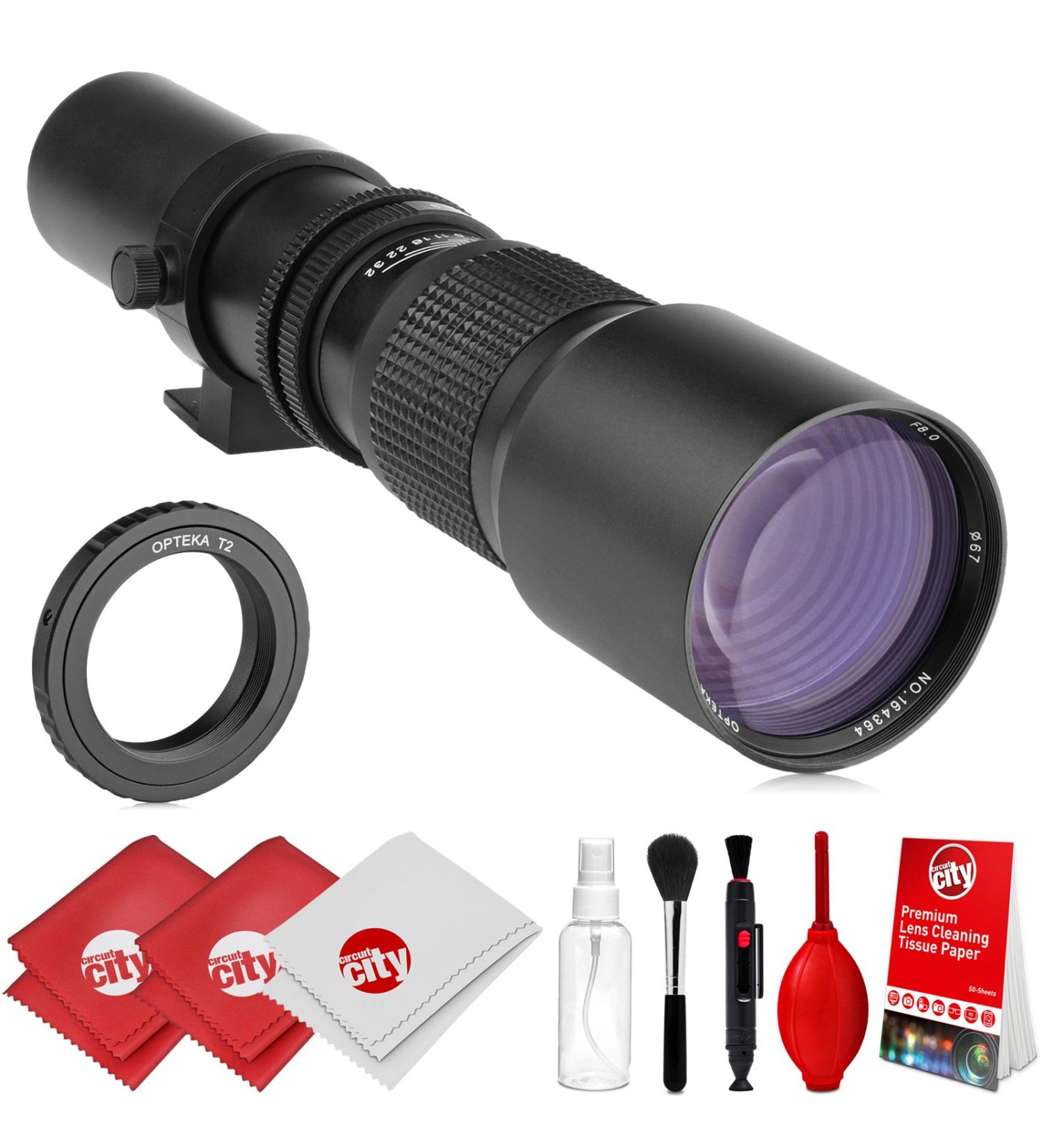 Opteka 500mm f/8 Manual Preset Telephoto Lens for Canon EOS Digital SLR Cameras - Buy Online on GoSupps.com