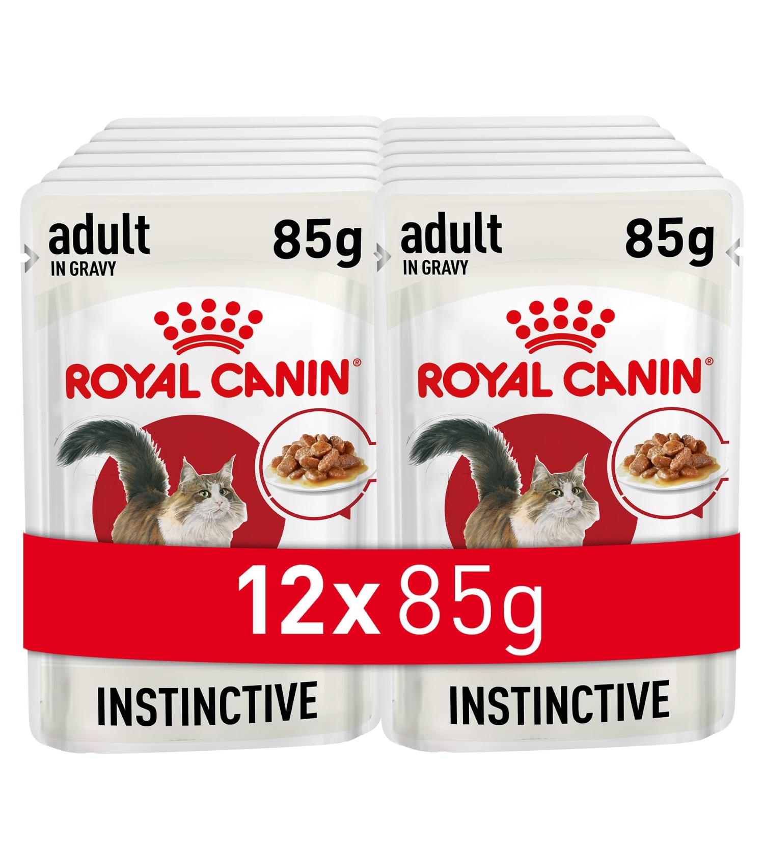 Royal Canin Instinctive Adult Cat Food Gravy Pouch 85g (Pack of 12) Savory meat-based flavor 1.02 kg (Pack of 1) - Buy Online on GoSupps.com