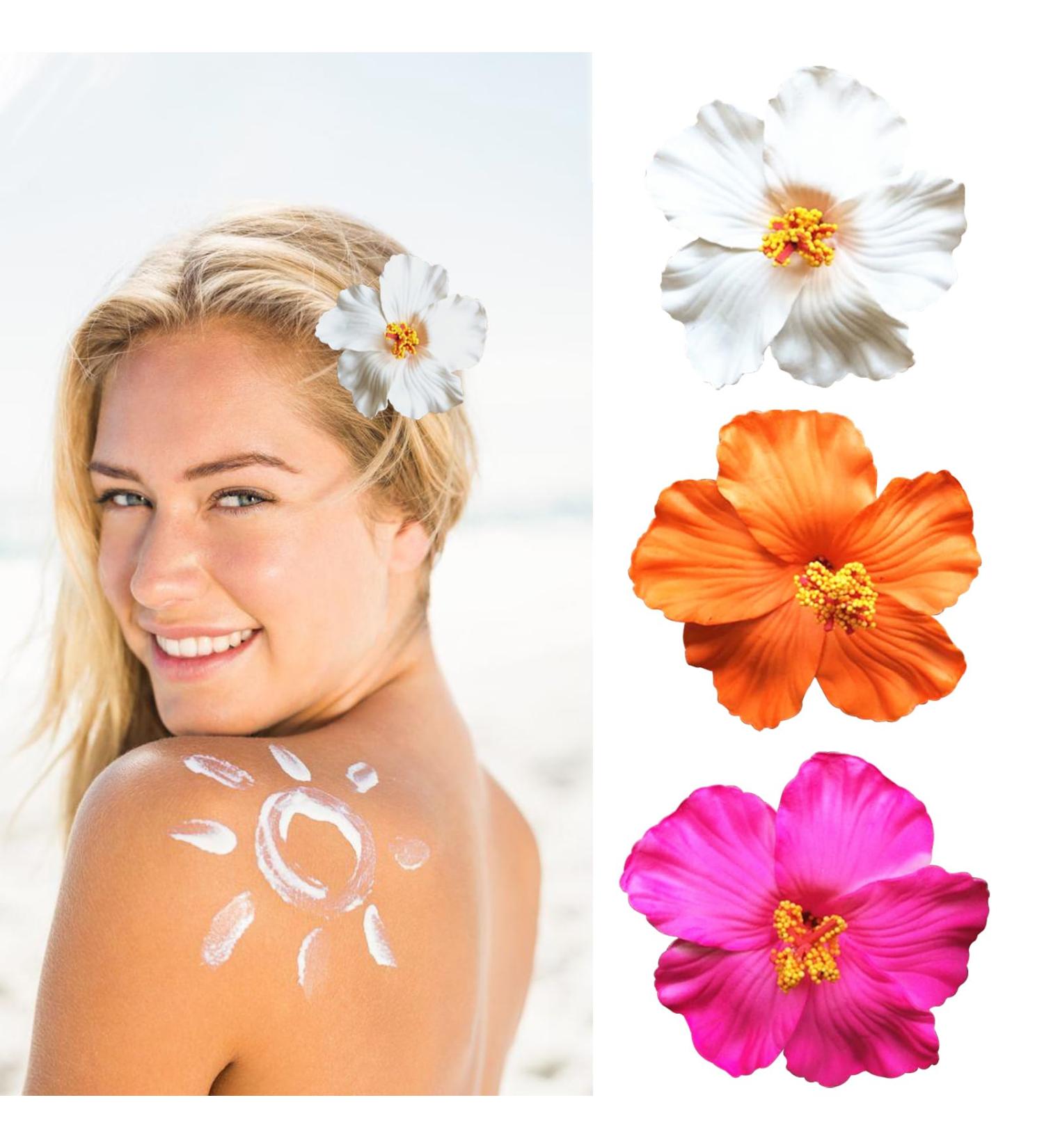 3 Pieces Hawaiian Plumeria Flower Hair Clips Frangipani Artificial Clips Foam Flower Clips for Women Bridal Wedding Luau Beach Tropical Party Decoration 3.15-3.54 Inch (Multi-color) - Buy Online on GoSupps.com