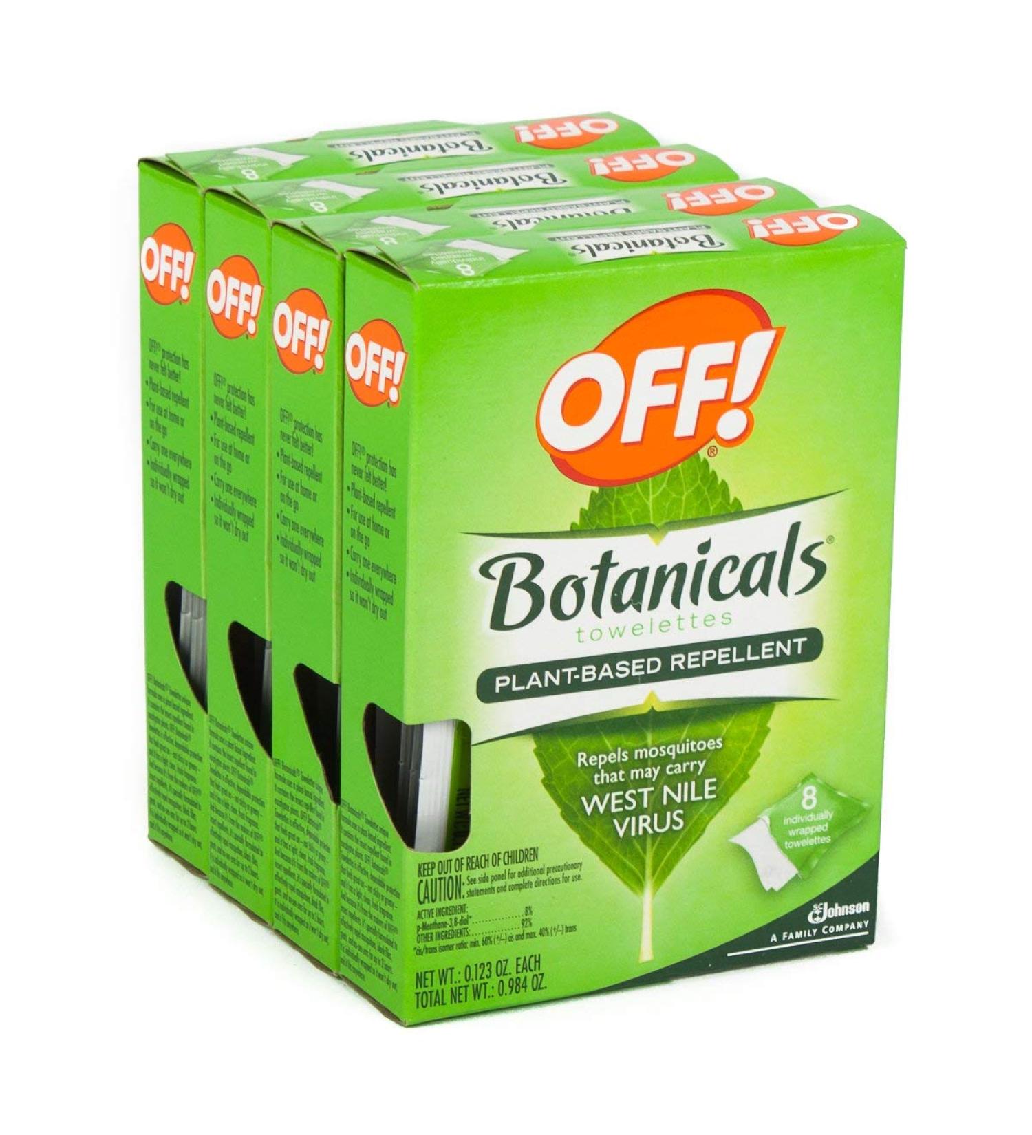 32ct Off Botanicals Towelettes - Natural Insect & Mosquito Repellent - Buy Online on GoSupps.com