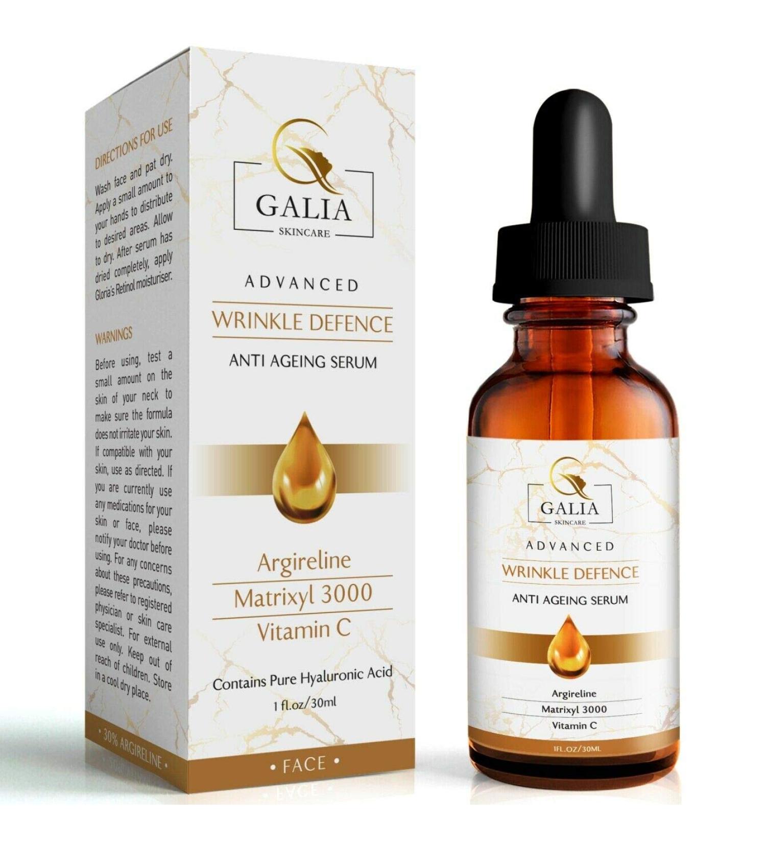 POWERFUL Anti Aging Face Serum: Matrixyl 3000 + Argireline Peptide + Vitamin C Serum with Organic Hyaluronic Acid Serum for Wrinkles Fine Lines Sun Spots Most Powerful Triple Combination - Buy Online on GoSupps.com