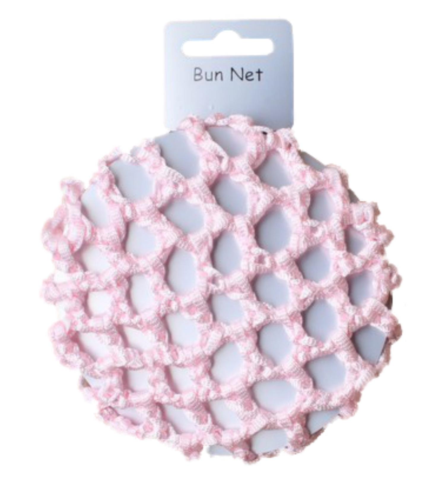 Girls Pink Knotted Ribbon Bun Hair Net - Dancewear Ballet Bridal Accessories by Pritties Accessories