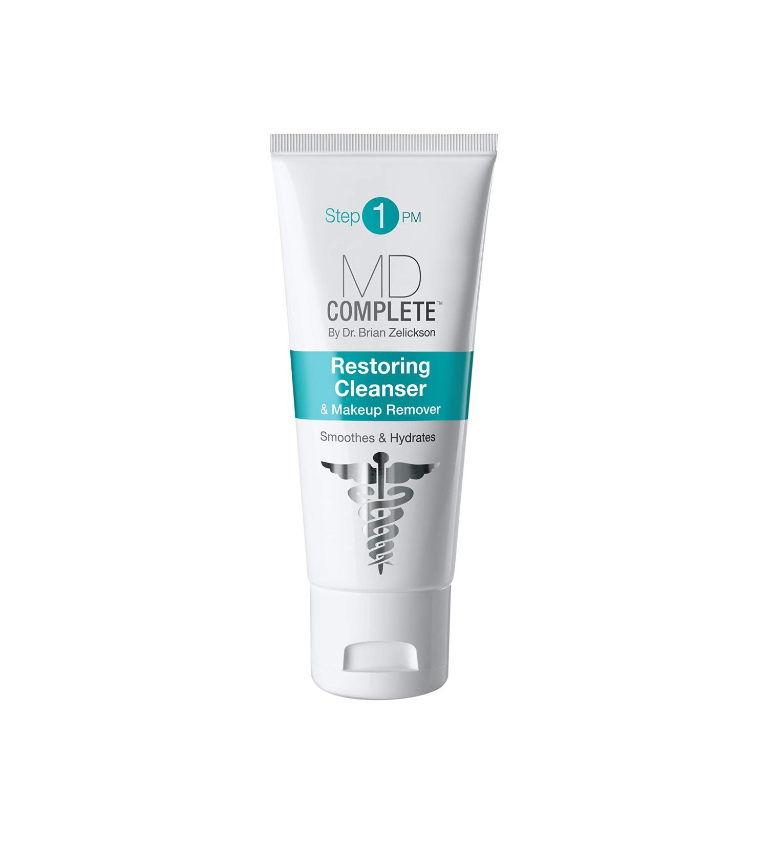 MD Complete 2-in-1 Restoring Cleanser and Makeup Remover | Anti-Aging Gentle  Non-Foaming Cleanser | with Aloe Vera and Chamomile 3 fl oz