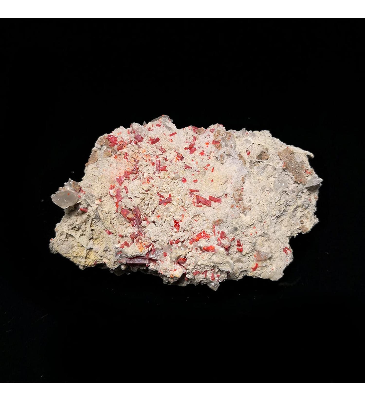 Natural Crystal Rough 153g A5-4sun Natural Stone Calcite and Realgar Crystal Specimen Home Decoration from Hunan Province China Home Decoration Natural Stones Room Decoration Stone Mineral Specimen