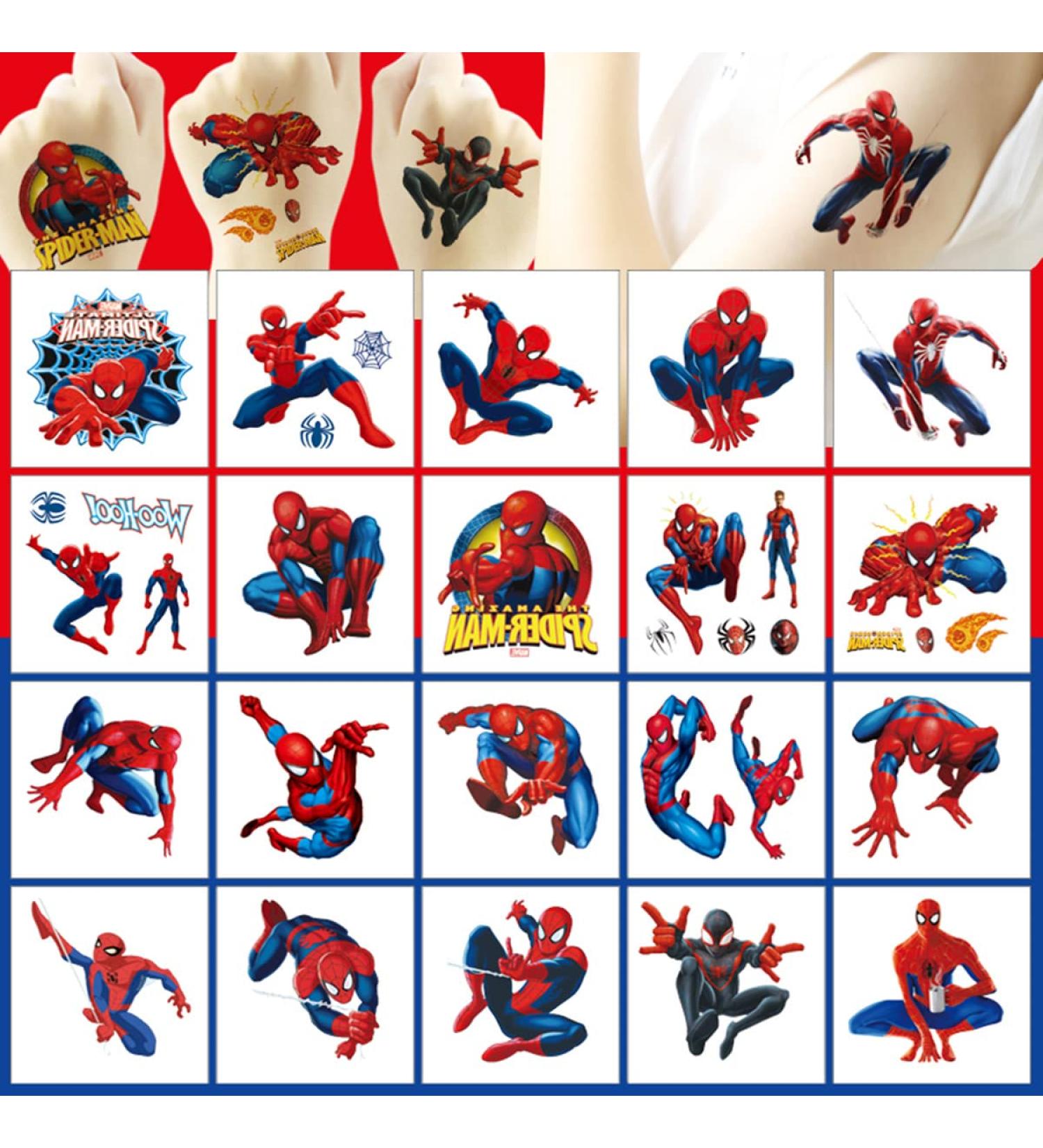 Spiderman Birthday Party Supplies - 60PCS Cute Temporary Tattoos for Kids Party Favors and Decorations - Buy Online on GoSupps.com