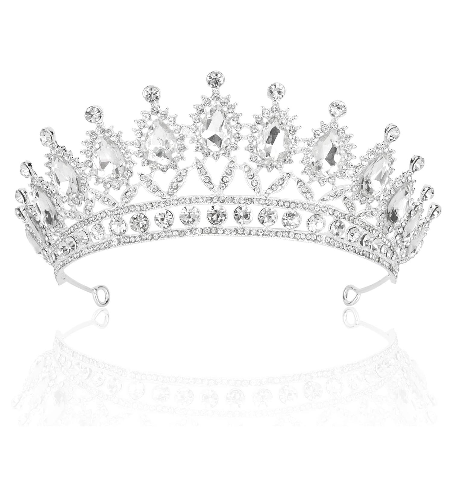 Silver Tiara and Crown for Women - Crystal Rhinestone Wedding Tiaras | Casoty - Buy Online on GoSupps.com