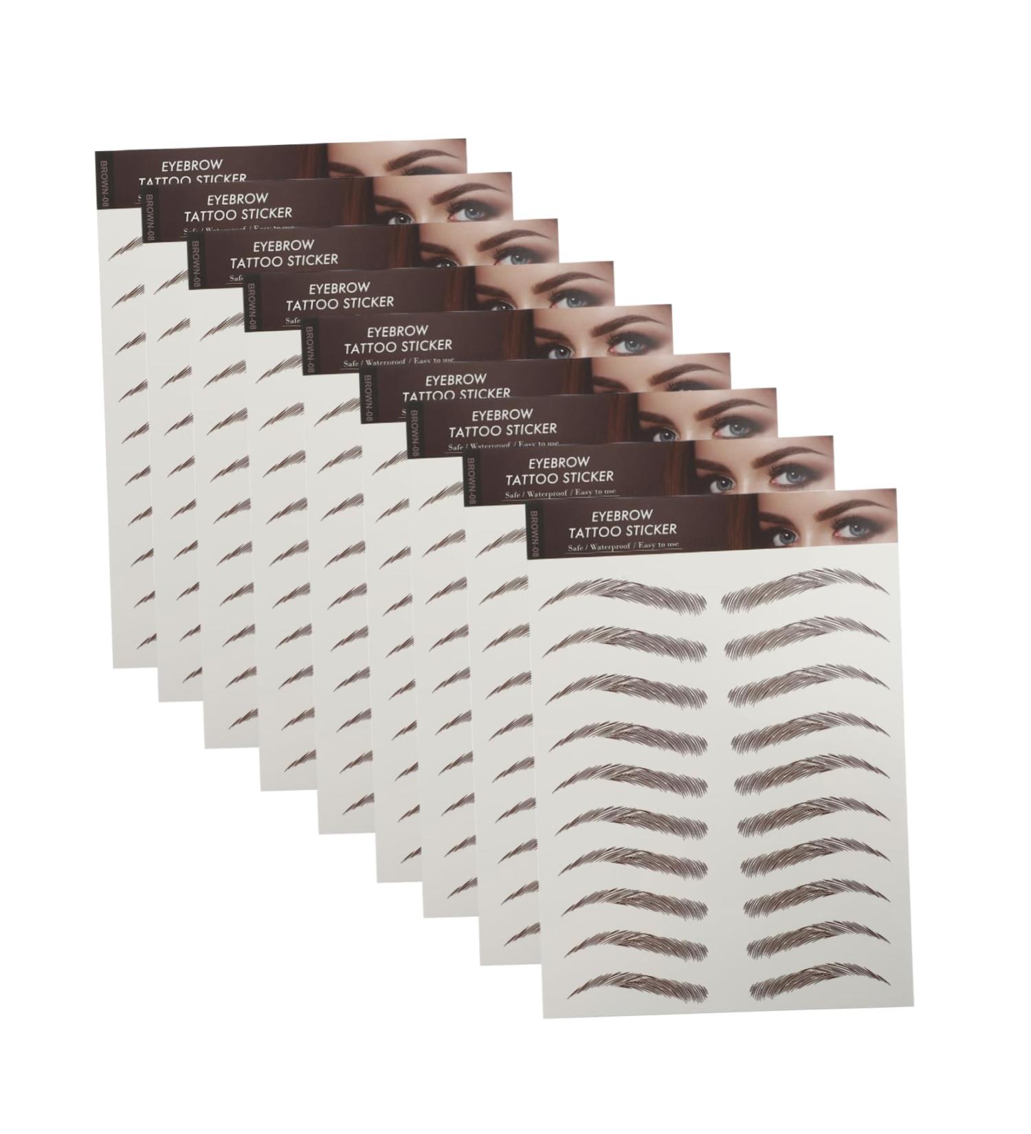 Abaodam 9 Sheets waterproof eyebrow stickers waterproof stickers Eyebrow Tool False Eyebrows Cosmetics 4d 1 count (Pack of 1) Brown - Buy Online on GoSupps.com