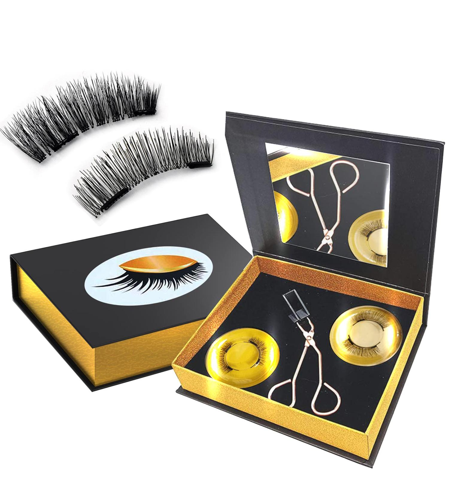 Dual Magnetic Lashes Kit - Reusable, Waterproof, Lightweight & Ultra Thin Magnet - Natural & Dramatic False Eyelashes with Tweezers - Buy Online on GoSupps.com