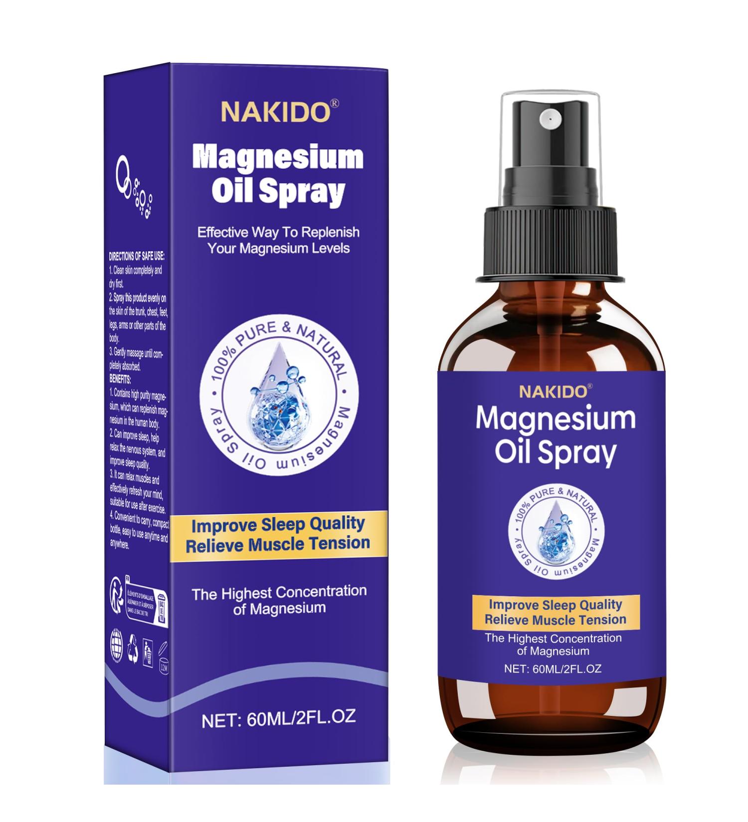 Magnesium Spray 100% Pure & Natural Dead Sea Magnesium Oil Helps Relieve Muscle Soreness & Promote Better Sleep Perfect for Bedtime or After Workouts 2.0 FL OZ 2 Fl Oz (Pack of 1) - Buy Online on GoSupps.com