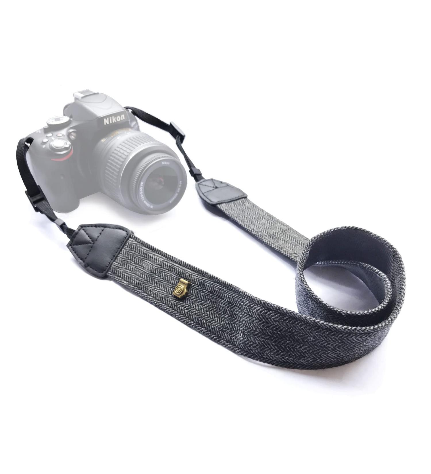 Alled XN01-0943 Vintage Camera Neck Shoulder Strap | Soft Colorful Design | For DSLR/Nikon/Canon/Sony/Olympus/Samsung/Pentax | Black - Buy Online on GoSupps.com
