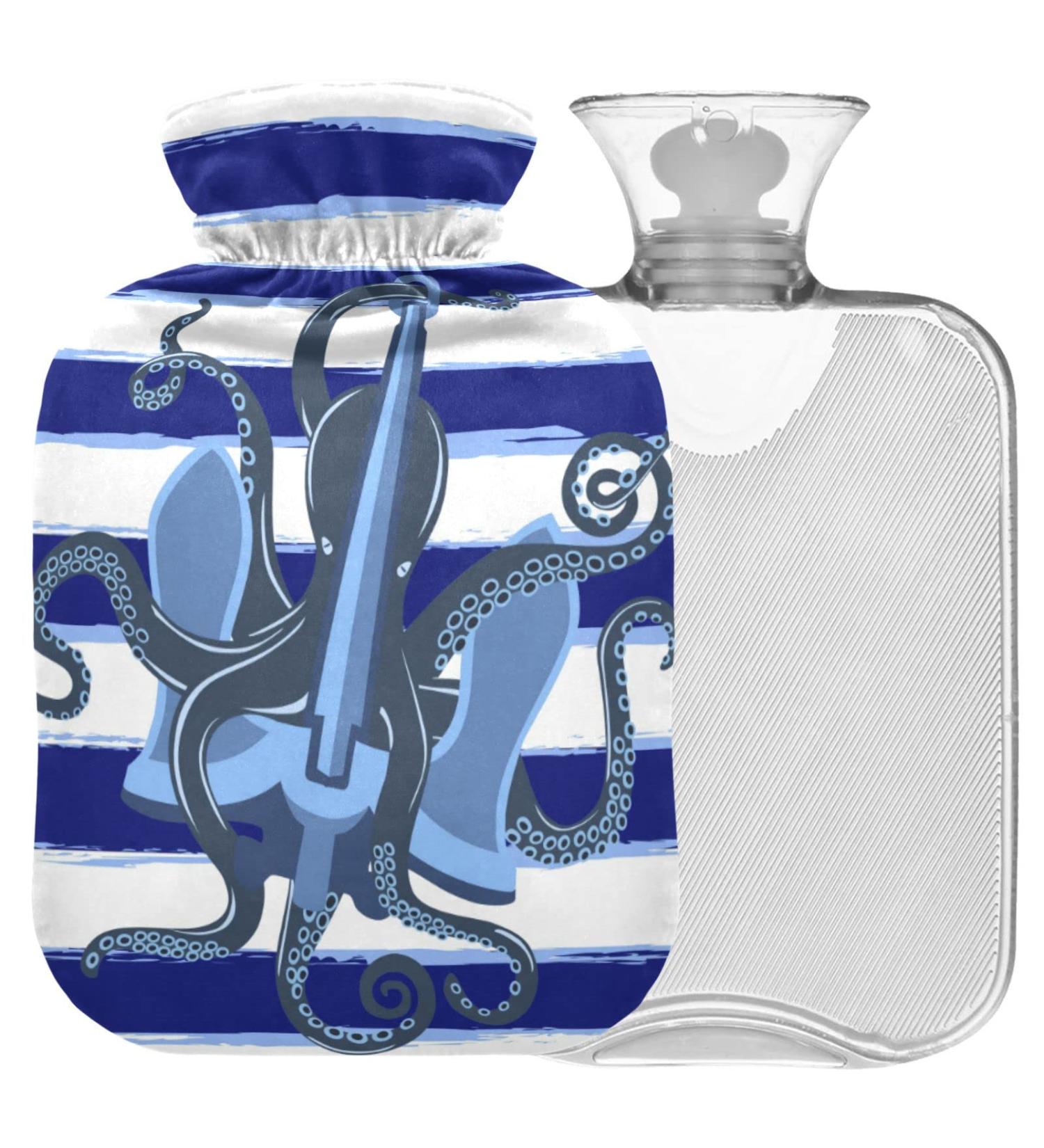 Naanle Stripes Octopus Anchor Hot Water Bottle - 2L Transparent Bed Warmer for Pain Relief & Comfort | Best Heat Therapy Solution - Buy Online on GoSupps.com