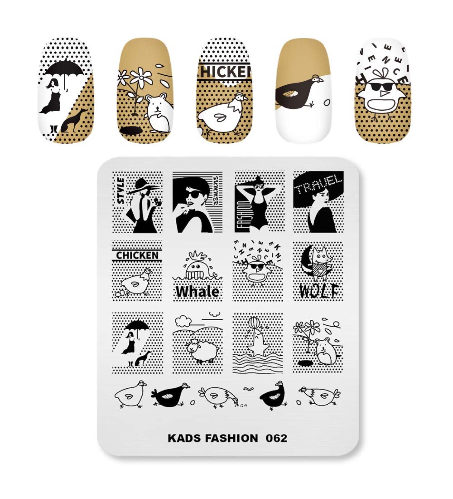 Alexnailart Nail Art Stamping Plates Elegant Animal & Ocean Wave Patterns for DIY Manicure Design | FA062 - Buy Online on GoSupps.com