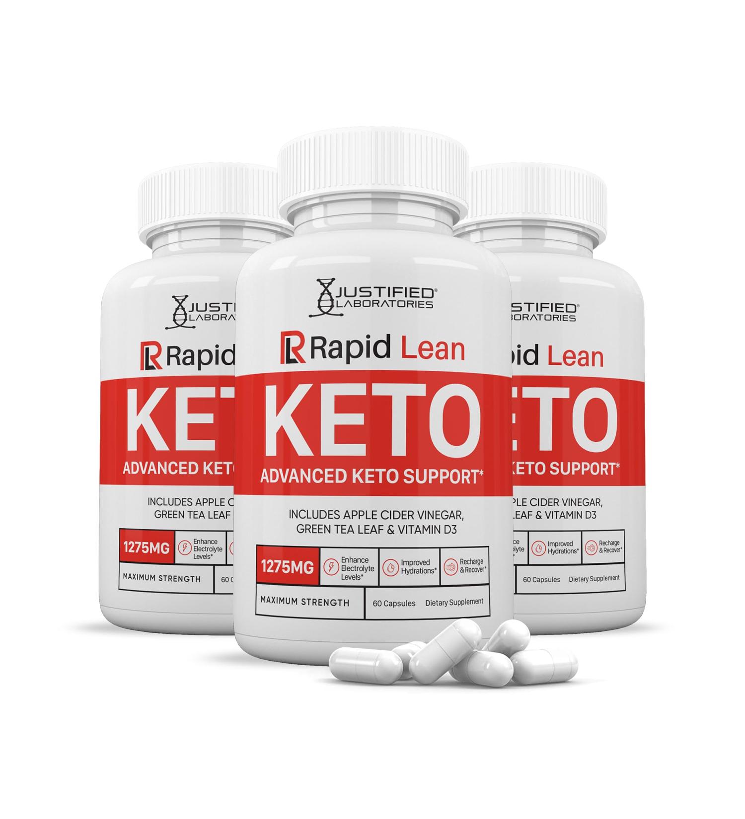 (3 Pack) Rapid Lean Keto ACV Pills 1275MG Keto Support Blend Capsule Alternative to Keto ACV Gummies Formulated with Apple Cider Vinegar Extra Virgin Olive Oil Powder Green Tea Leaf 180 Capsules - Buy Online on GoSupps.com
