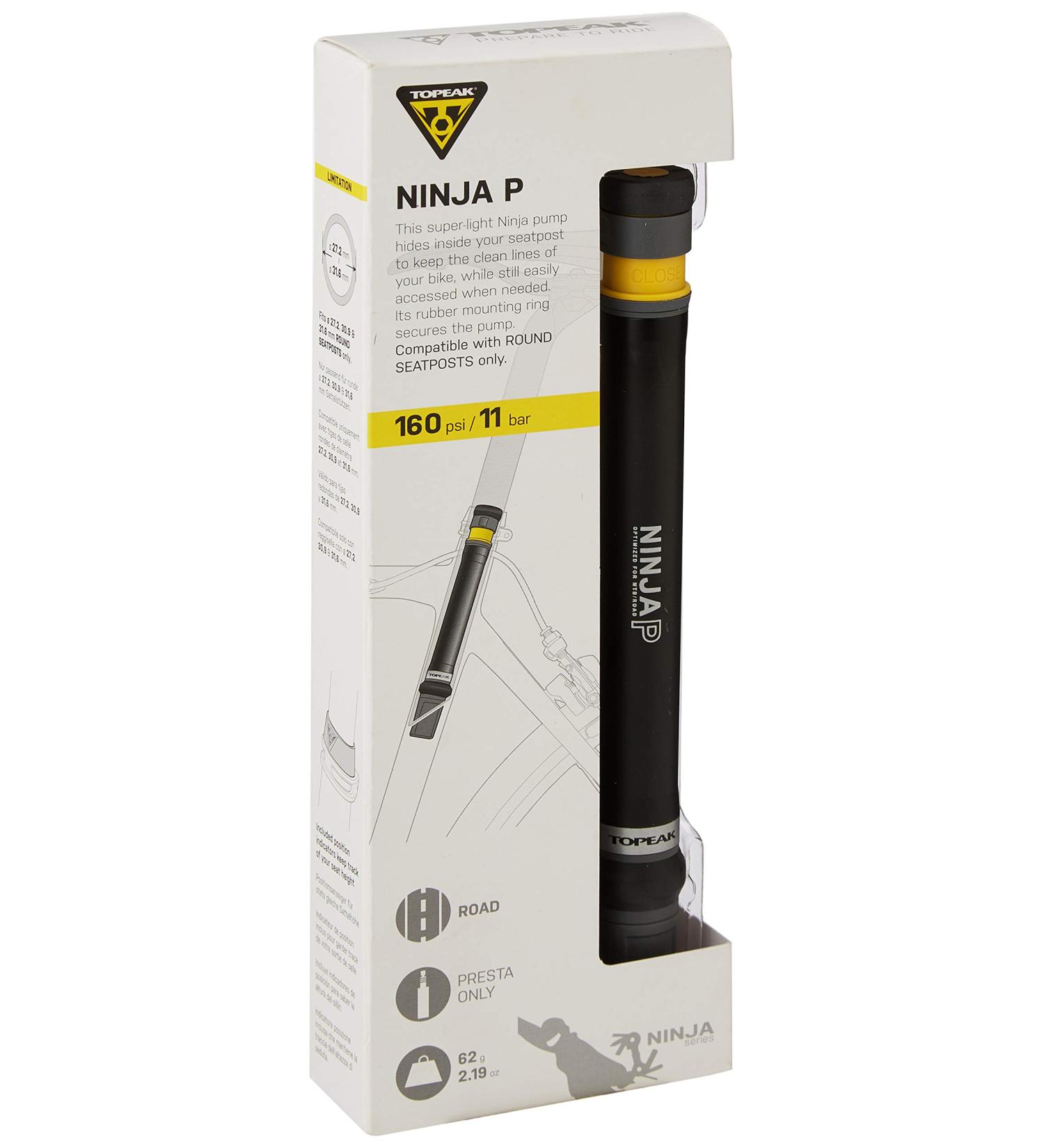 Topeak Ninja P Concealed Mini Pump - Sleek Black Design - Buy Online on GoSupps.com