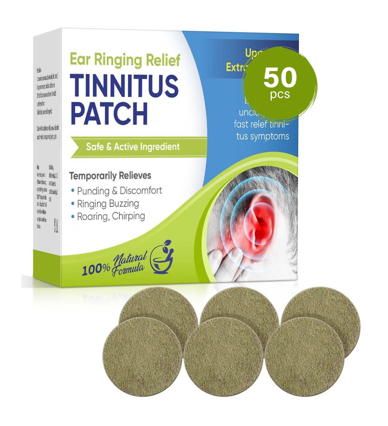Tinnitus Relief Patches - Natural Herbal Formulation for Ringing Ears - 50 PCS Treatment for Hearing Loss - Boost Blood Circulation - Buy Online on GoSupps.com