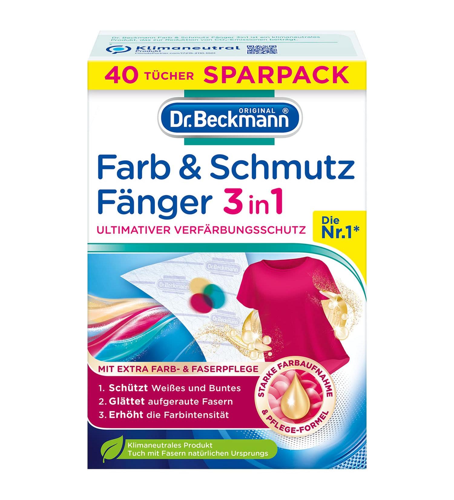 Dr.Beckmann color and dirt catcher 3in1 |Color feasts for ultimate discoloration protection |With extra color and fiber care |40 towels unparfored 1 pack 40 pieces (1 -pack)