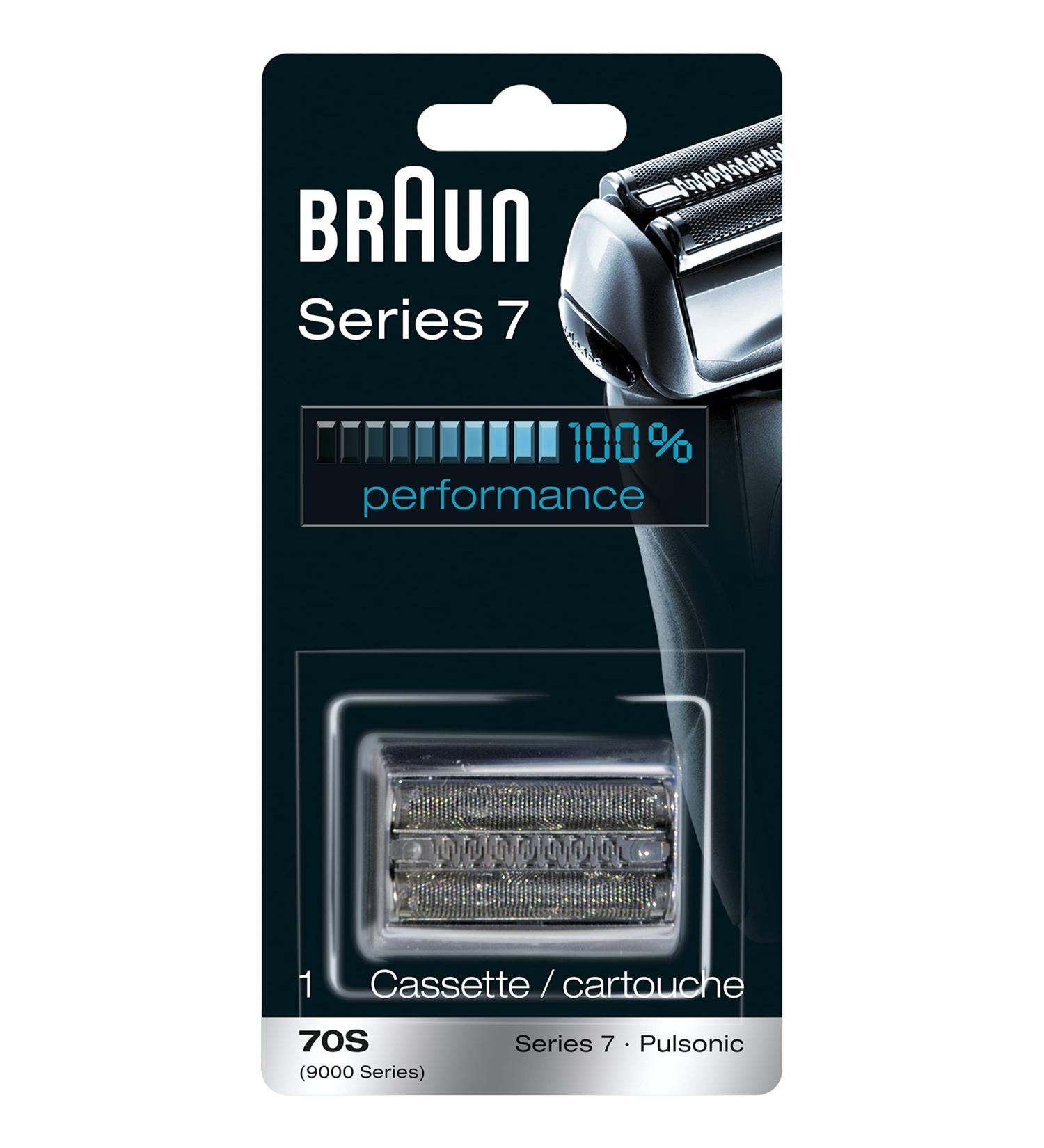 Braun Series 7 70S Electric Shaver Head Replacement Cassette - Silver - Buy Online on GoSupps.com