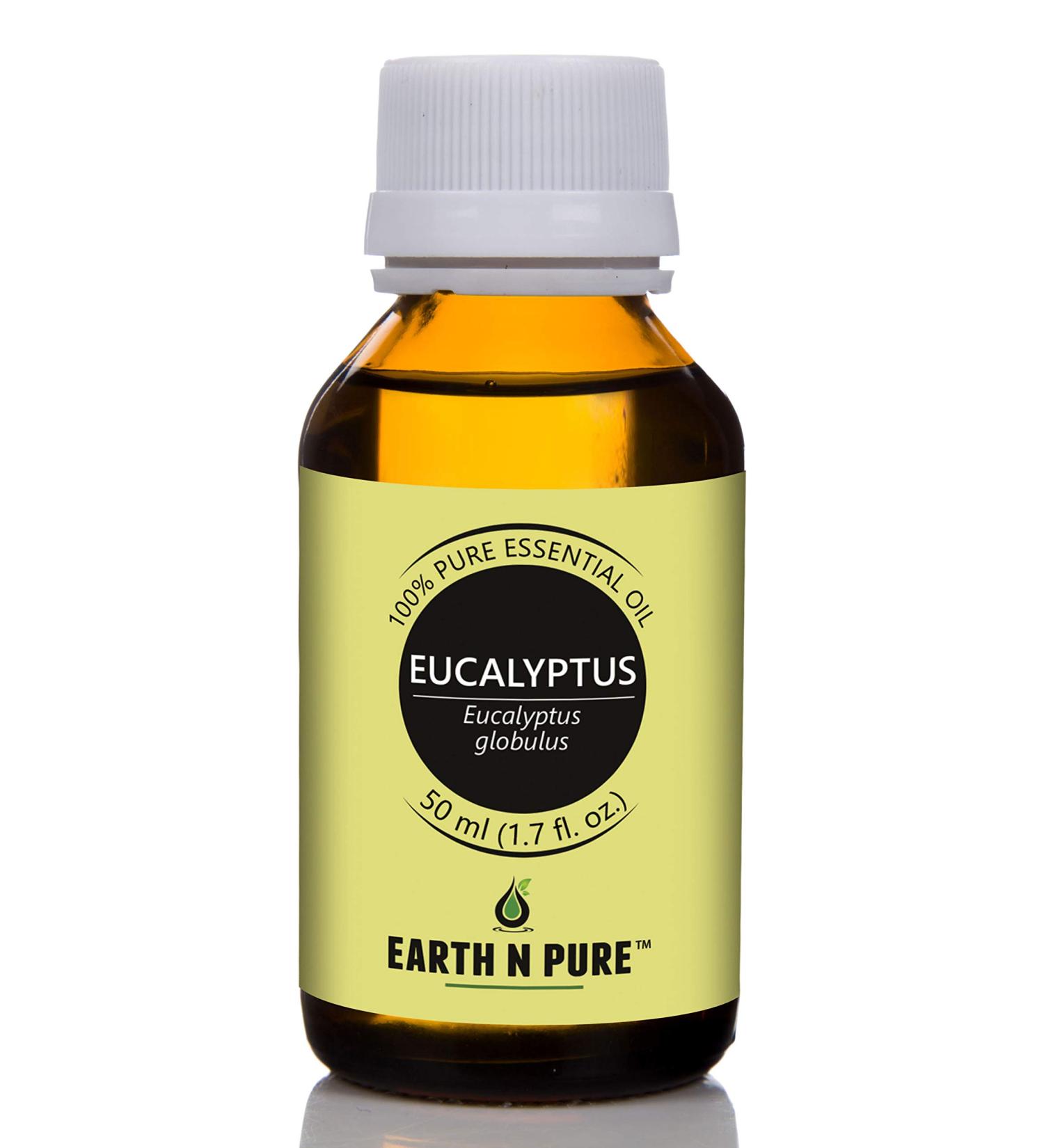 Earth N Pure Eucalyptus Essential Oil (Nilgiri Oil) Undiluted Natural Therapeutic Grade with Glass Dropper 50 ml