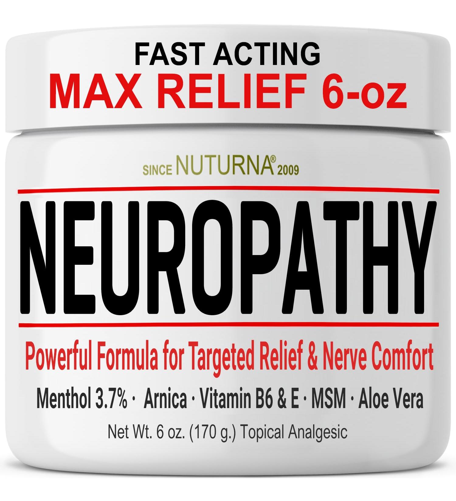 Neuropathy Nerve Relief Cream - Fast Acting Ultra Strength for Feet Hands & Legs | Soothing Menthol Arnica & Aloe Vera - Extra Large 6 oz - Buy Online on GoSupps.com