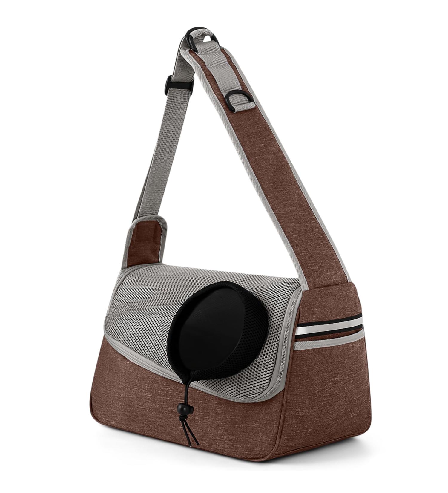 Flovippet Sling for Dogs & Cats - Breathable Dog Carrier Bag for Small Dogs up to 5kg | Soft & Free-Handed Outdoor Travel Bag (Brown) - Buy Online on GoSupps.com