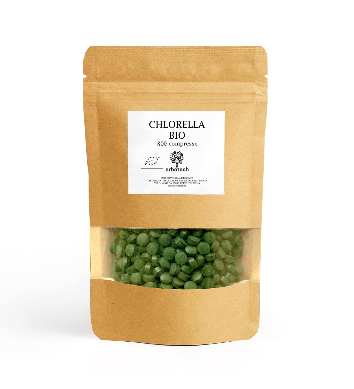 ERBOTECH 800 Organic Chlorella Tablets Chlorella Pure Seaweed Capsules in 200g Pack Rich in Iron Omega 3 and Vitamin B12 Gluten Free Suitable for Vegetarians and Vegans - Buy Online on GoSupps.com