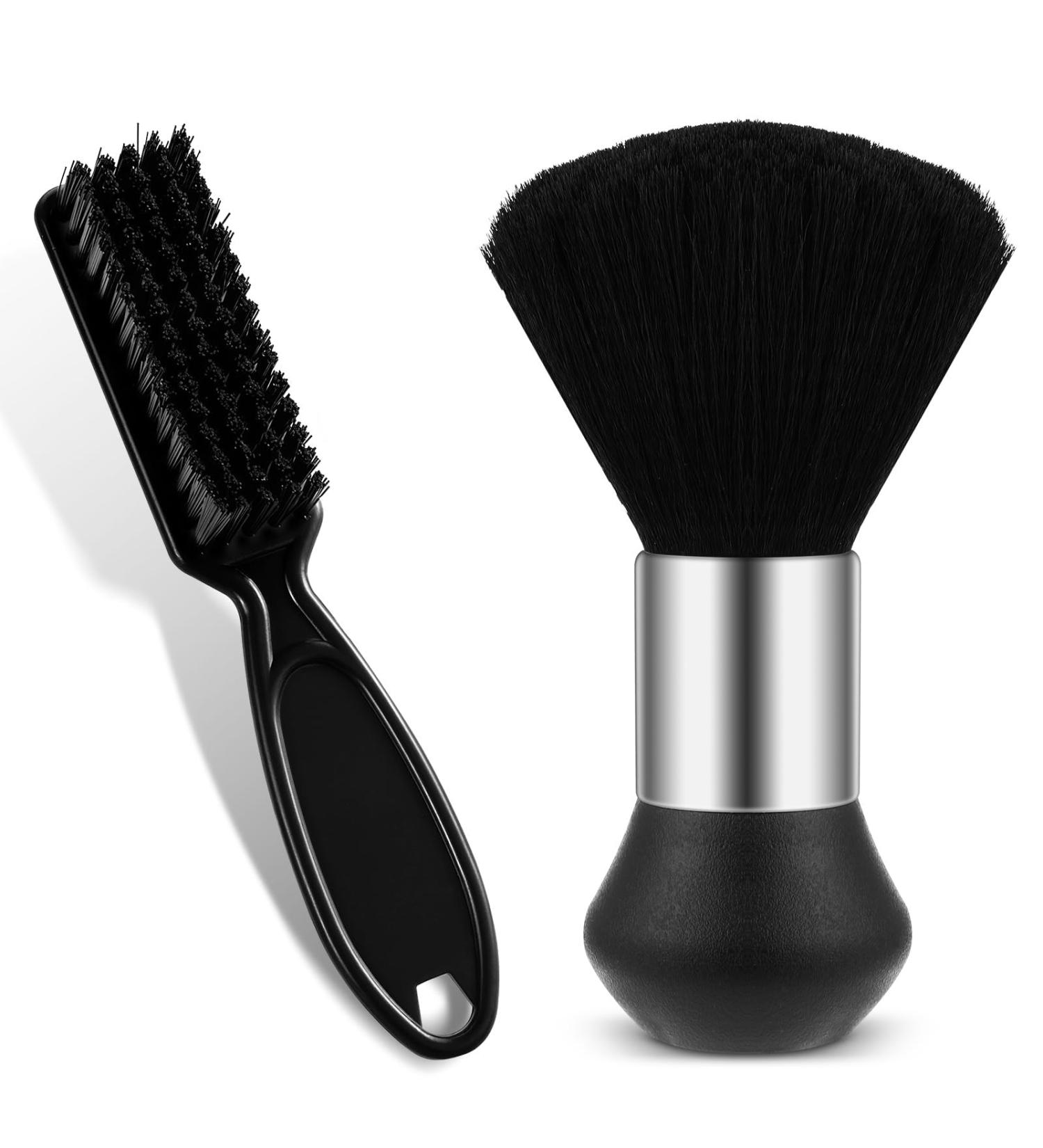 Barber Neck Duster Brush Set Soft Barber Neck Duster with Barber Trimmer Cleaning Brush Professional Barber Dusting Hairbrush for Brushing off Hair Around Neckline and Ears After Haircut - Buy Online on GoSupps.com