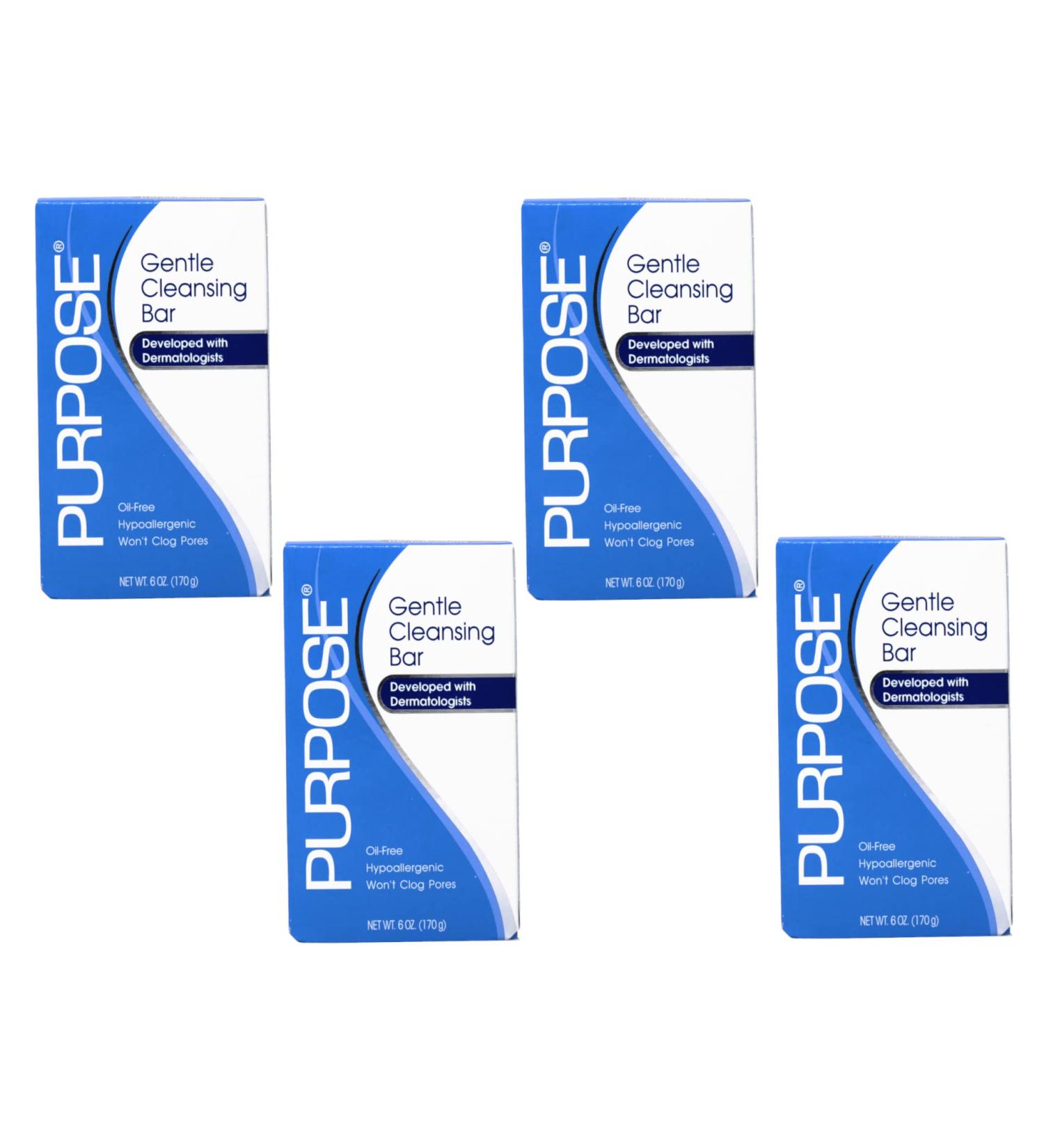 Purpose Gentle Cleansing Bar Oil Free 6 oz - Pack of 4 | Hypoallergenic Formula - Buy Online on GoSupps.com